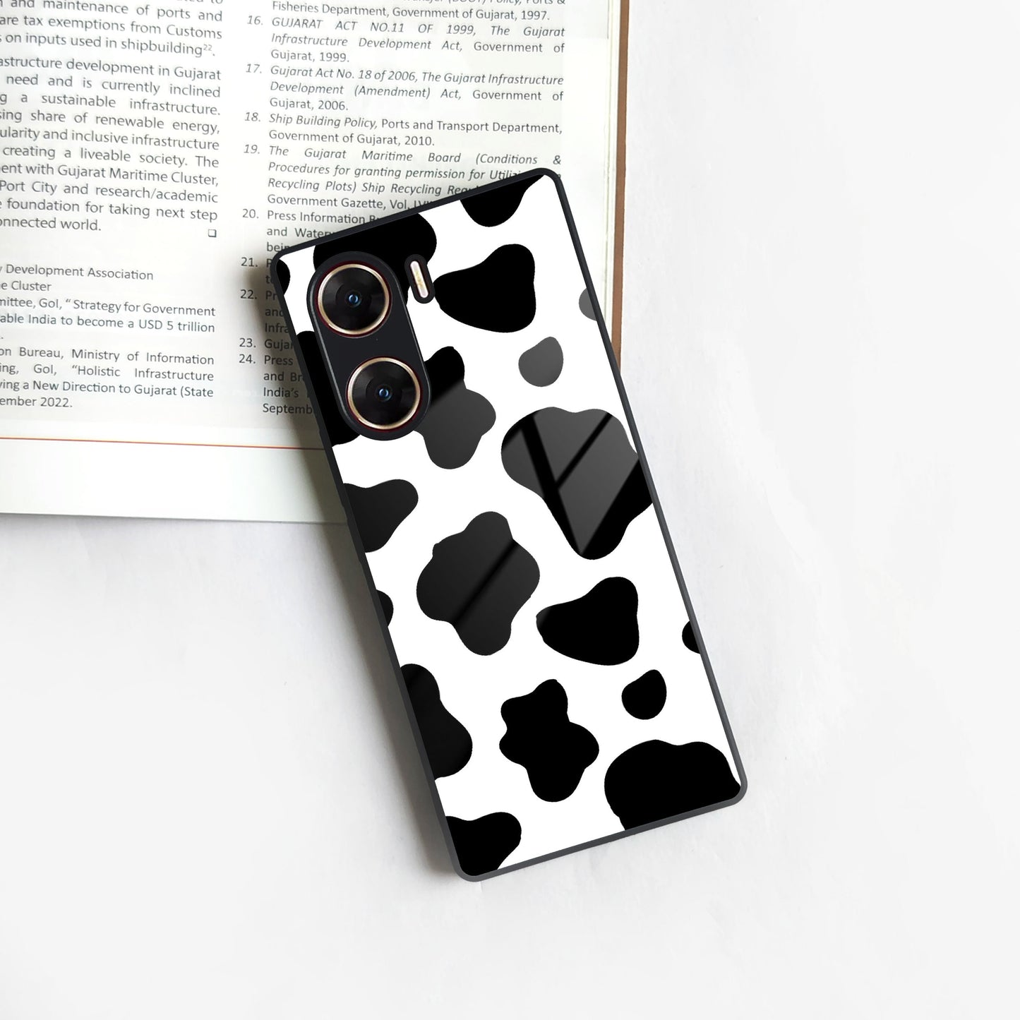Cow Print Glass Phone Case And Cover For Vivo