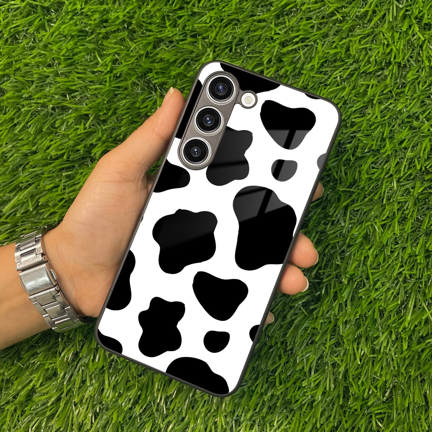 Cow Print Glass Phone Case And Cover For samsung
