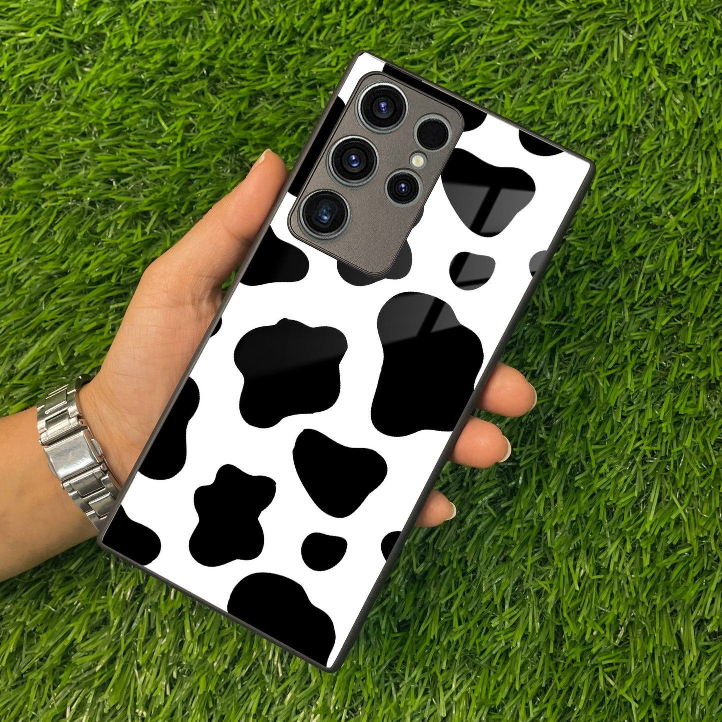Cow Print Glass Phone Case And Cover For samsung