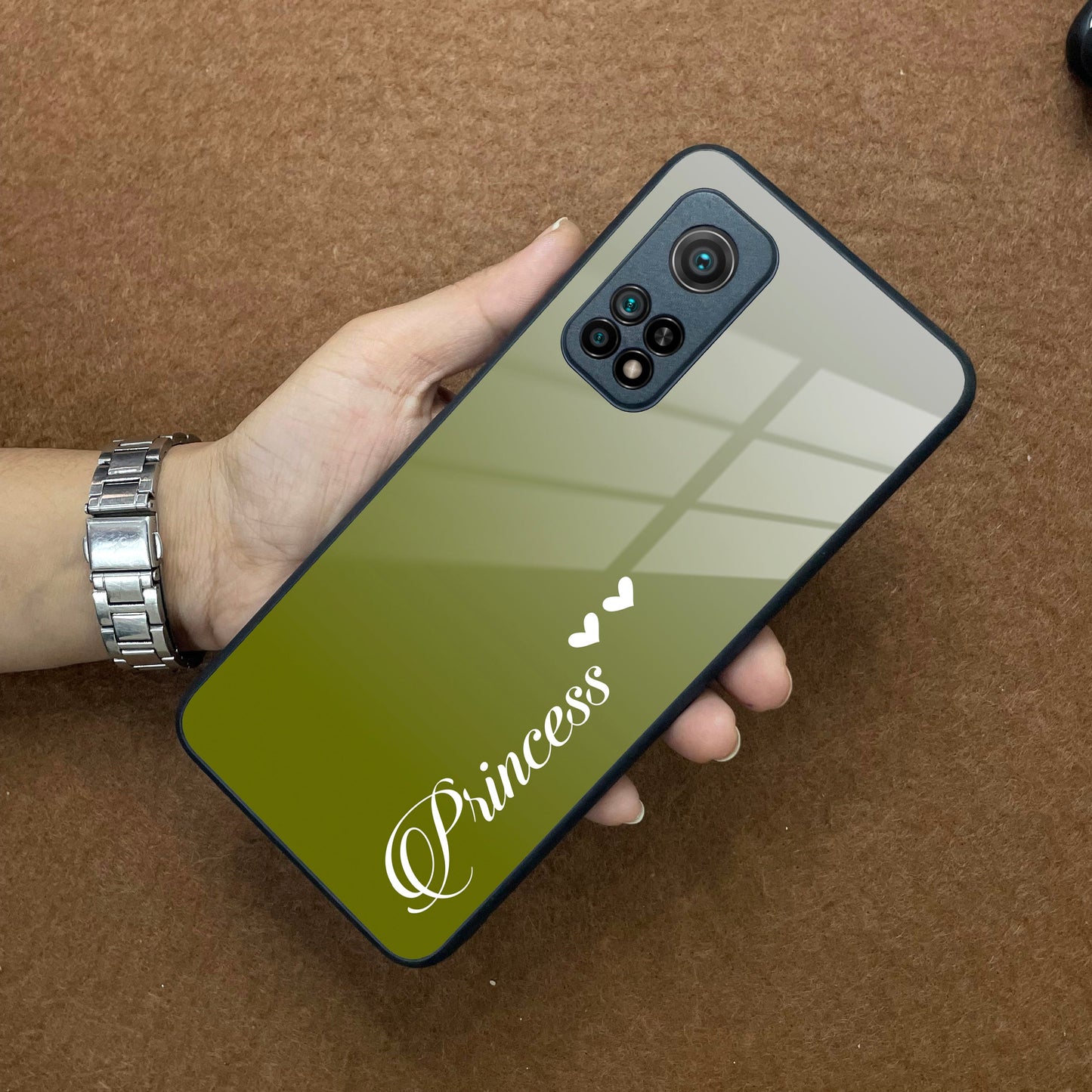 Customize Name Gradient Glass Case Cover Mint Green For Redmi/Xiaomi ShopOnCliQ