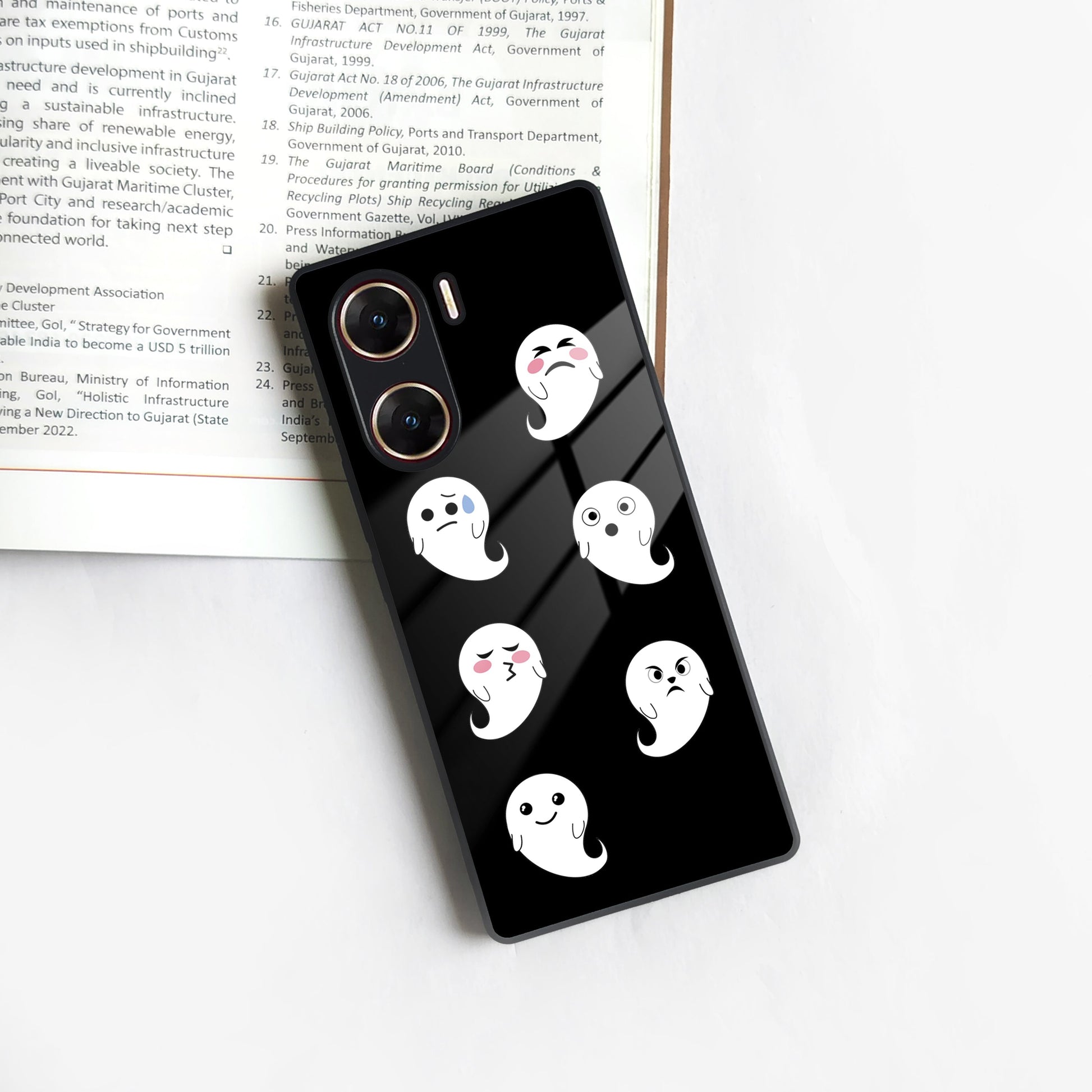 Cute Ghost Glass Case Cover For Vivo ShopOnCliQ