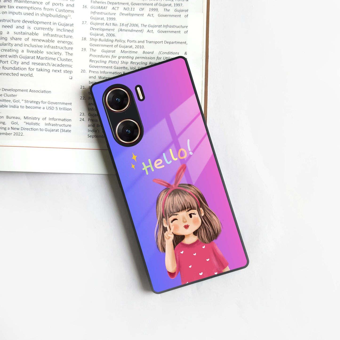 Cute Girl Hello Glass Case For Vivo ShopOnCliQ