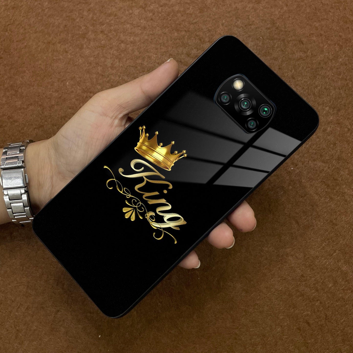 Cute King With Crown Glass Case For Poco ShopOnCliQ