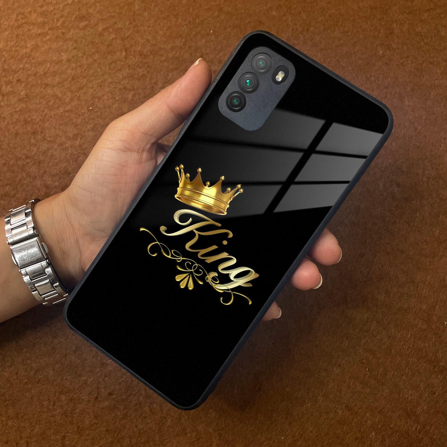 Cute King With Crown Glass Case For Poco ShopOnCliQ