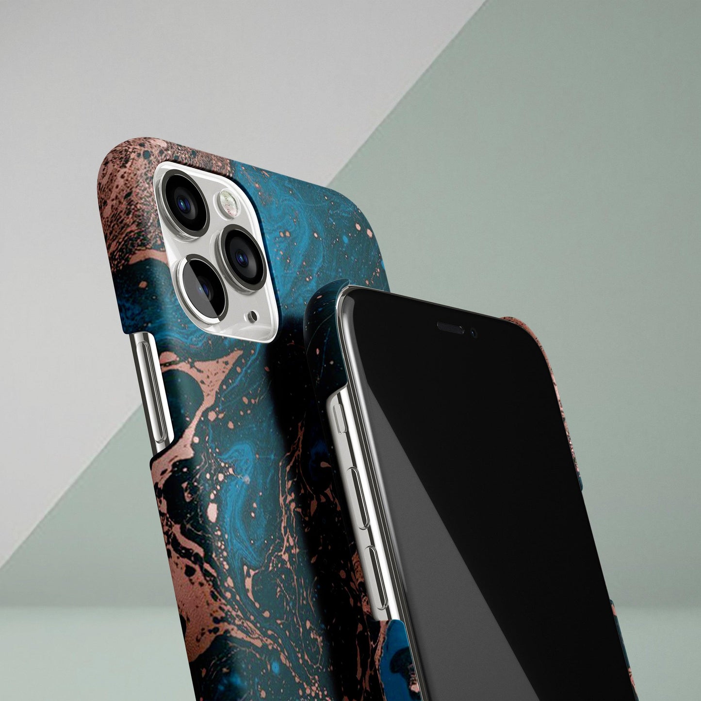 Dark Blue Marble Print Phone Case Cover