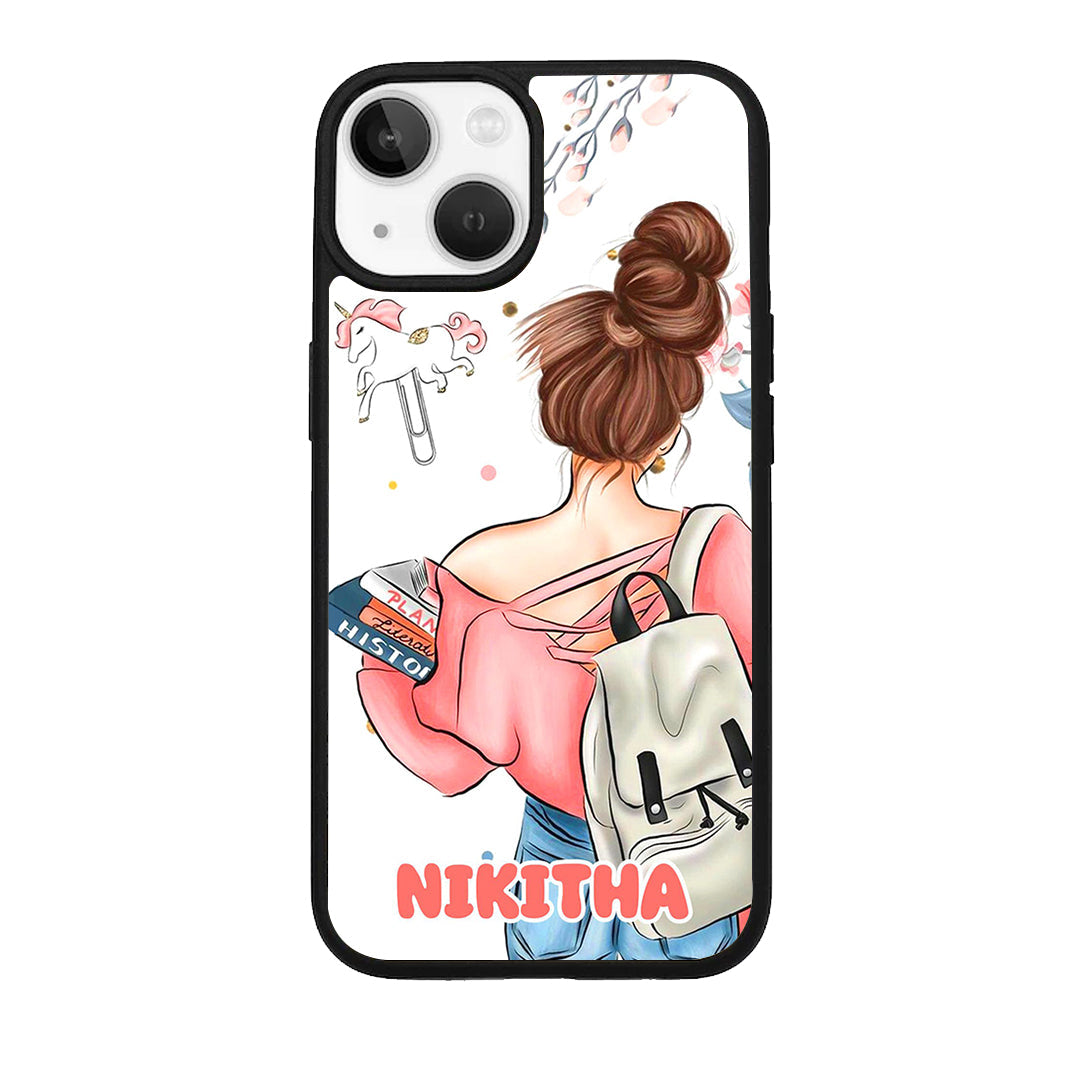 Girl With Book Glossy Metal Case Cover For iPhone ShopOnCliQ