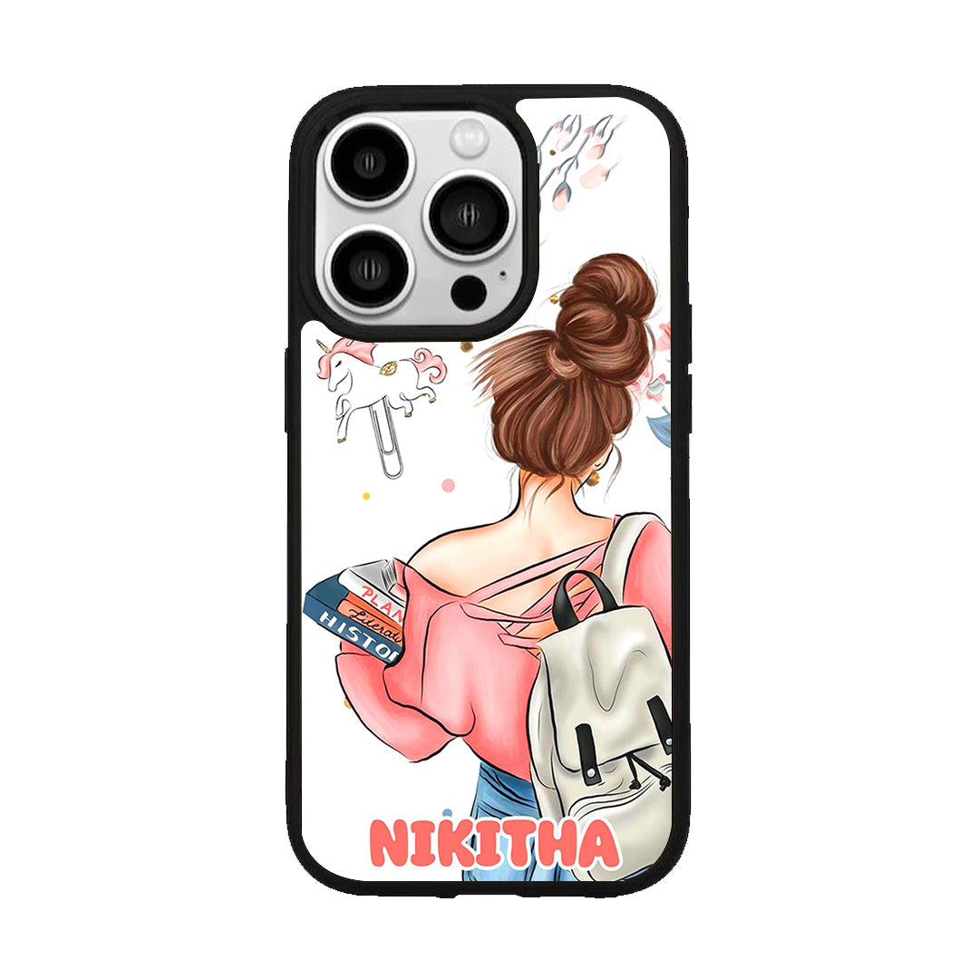 Girl With Book Glossy Metal Case Cover For iPhone ShopOnCliQ