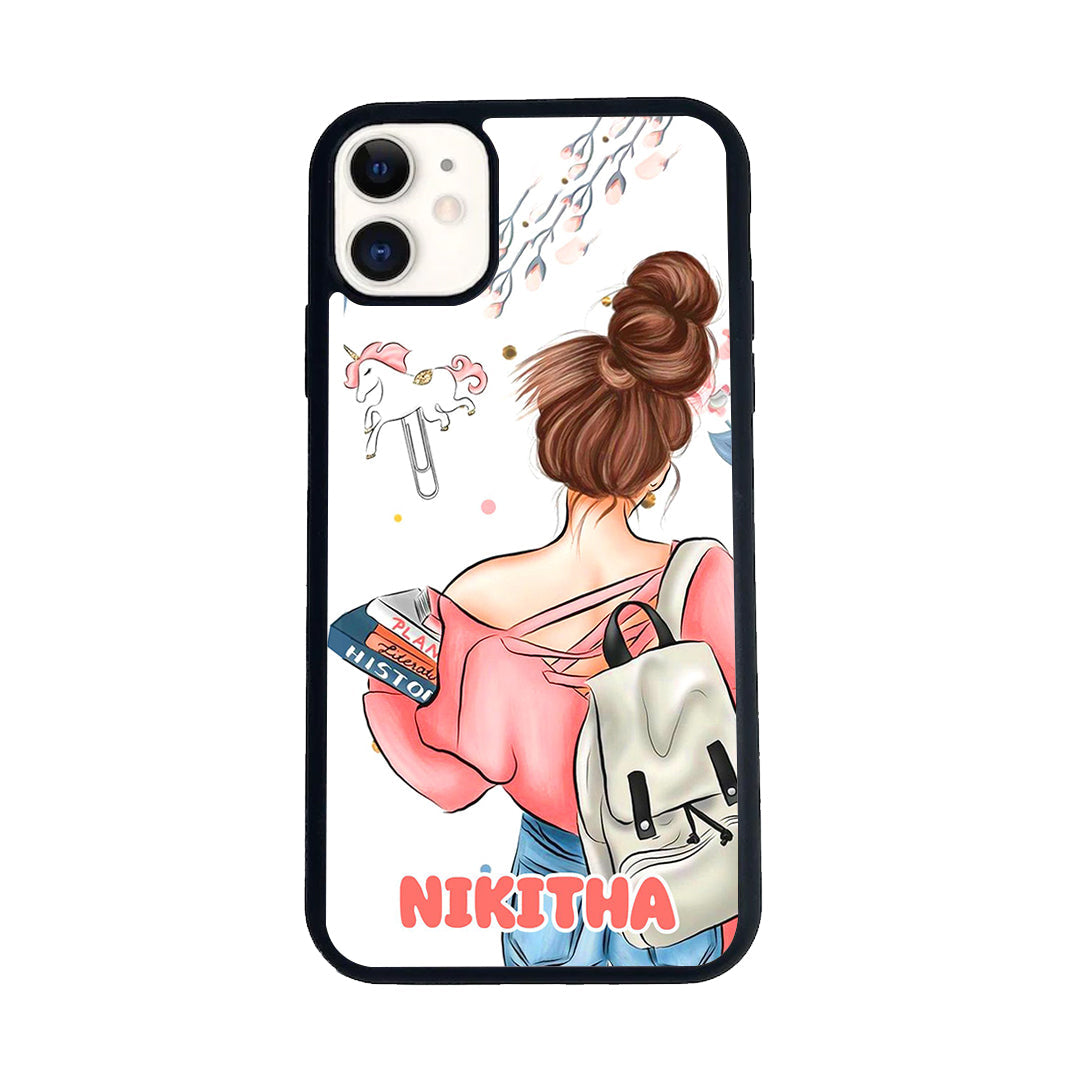 Girl With Book Glossy Metal Case Cover For iPhone ShopOnCliQ