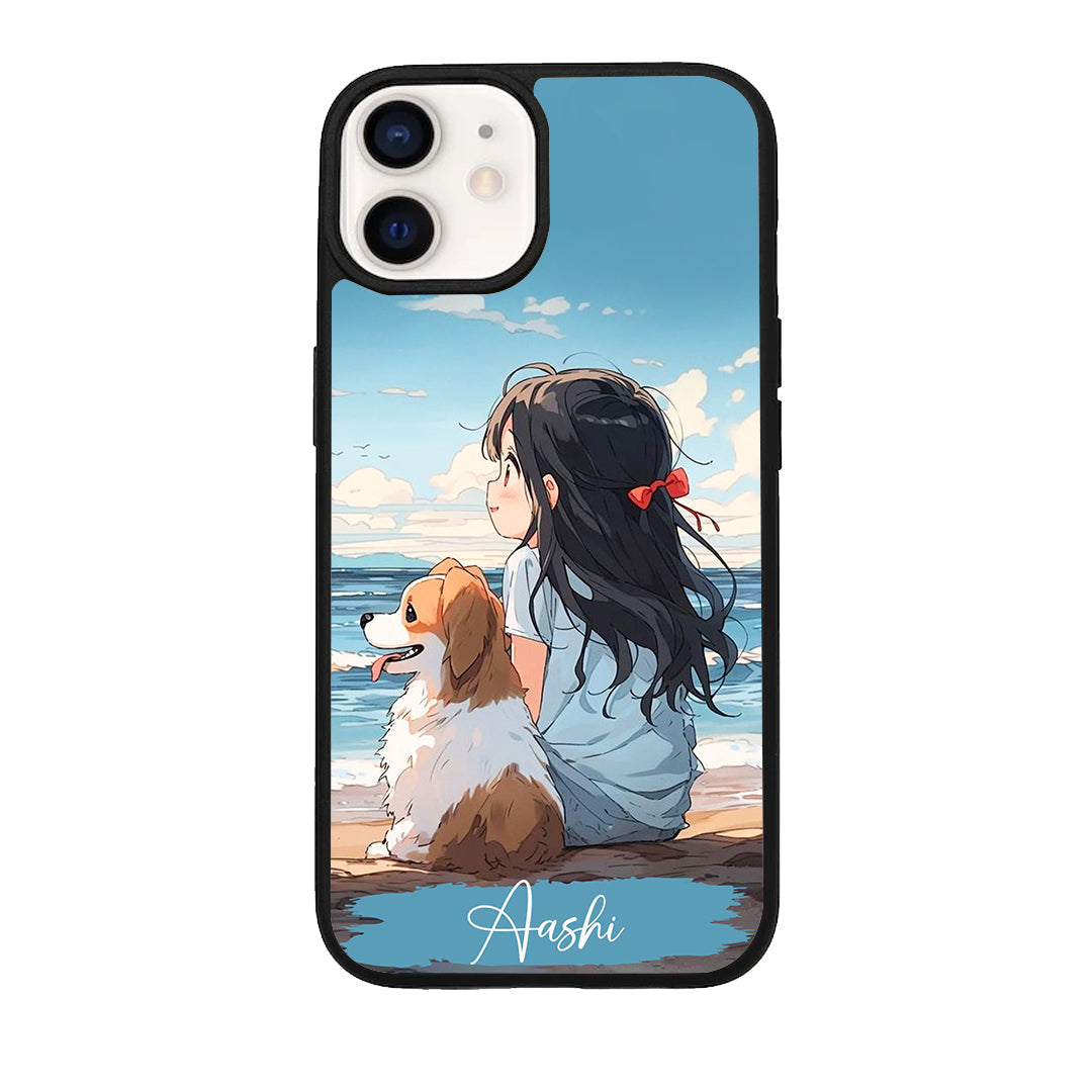 Girl With Dog Glossy Metal Case Cover For iPhone ShopOnCliQ