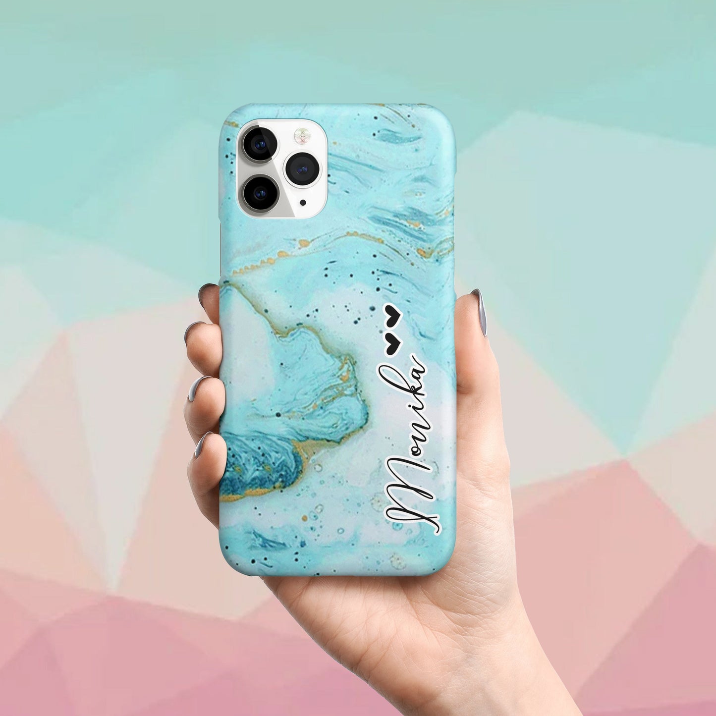Lack Smooth Colorful Marble Print Granite Phone Case Cover For Oppo