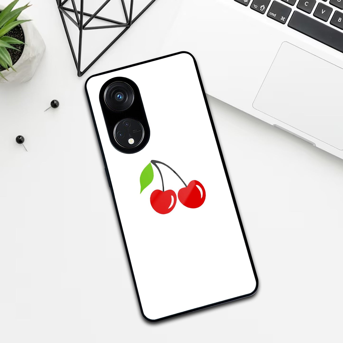 Cherry Glass Case Cover For Oppo