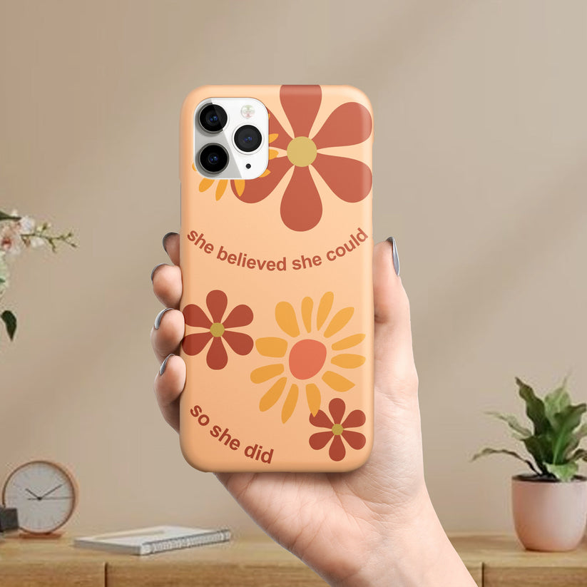 Loose Leaves Slim Phone Case Cover Color Peach
