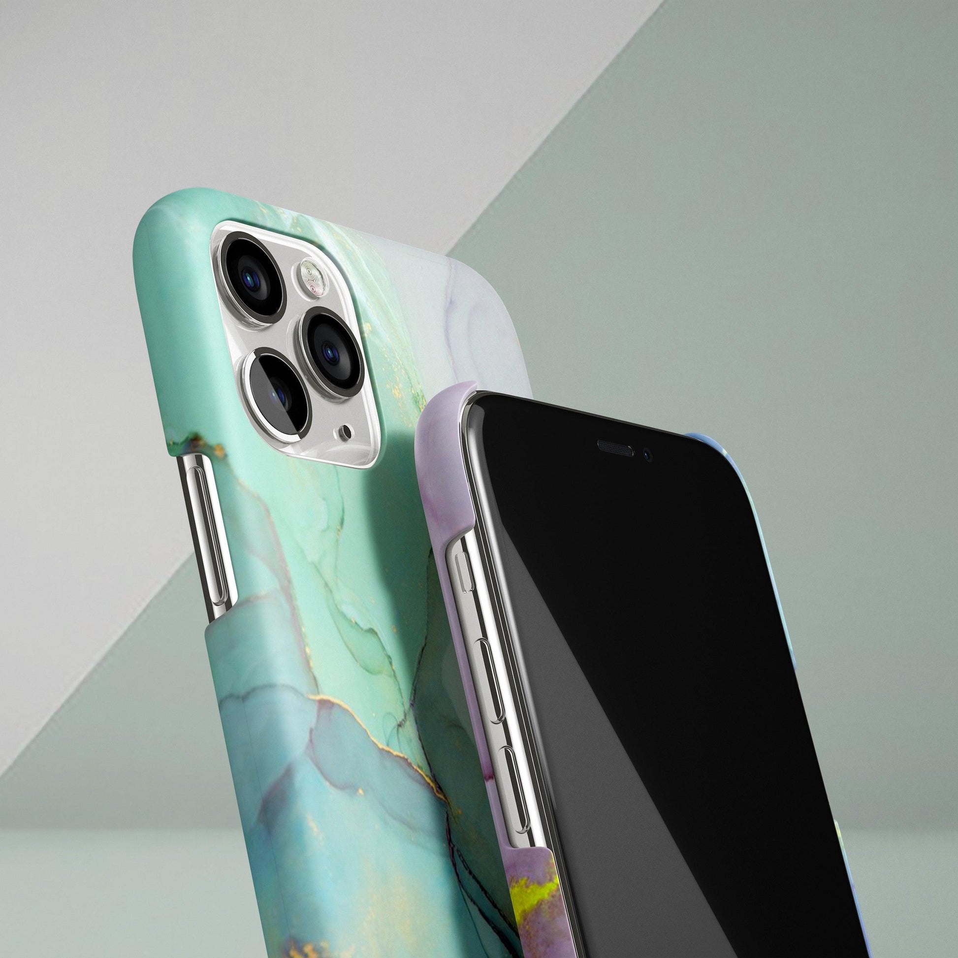 Sky Blue & Green Marble Slim Case Cover ShopOnCliQ