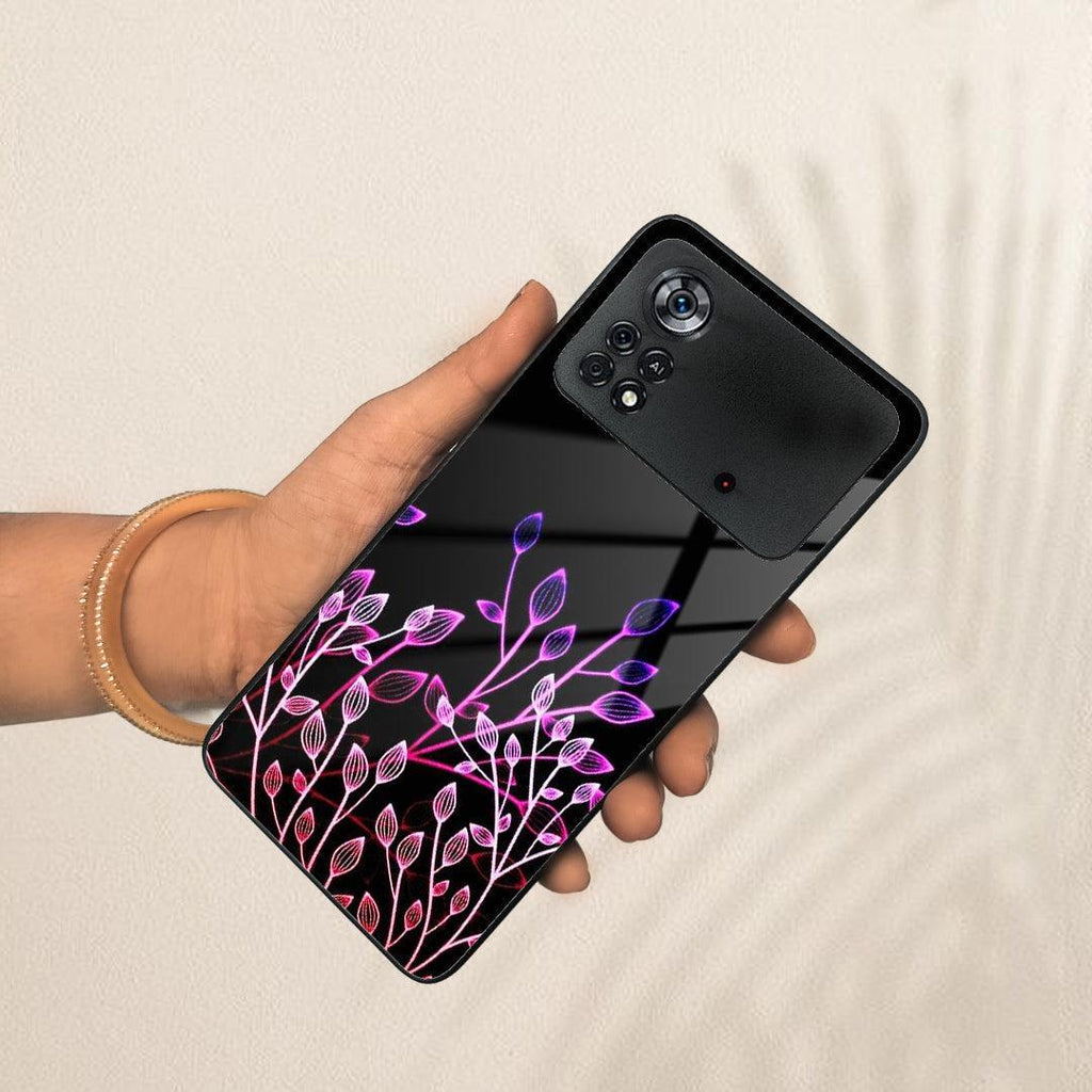 Multicolor Flower Print Glass Case Cover For Poco - ShopOnCliQ