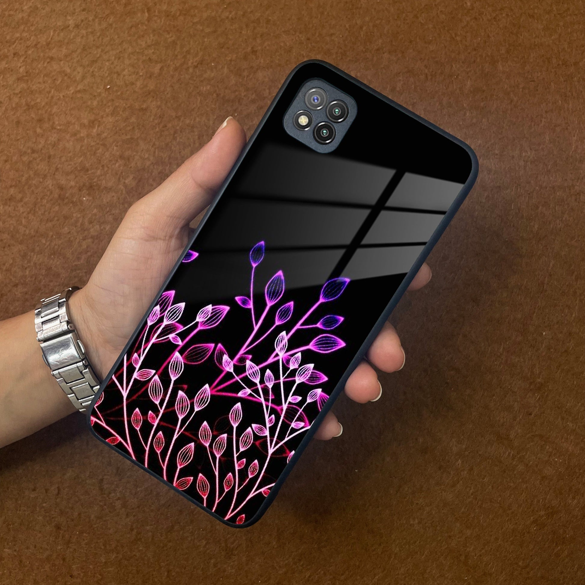 Multicolor Flower Print Glass Case Cover For Poco ShopOnCliQ