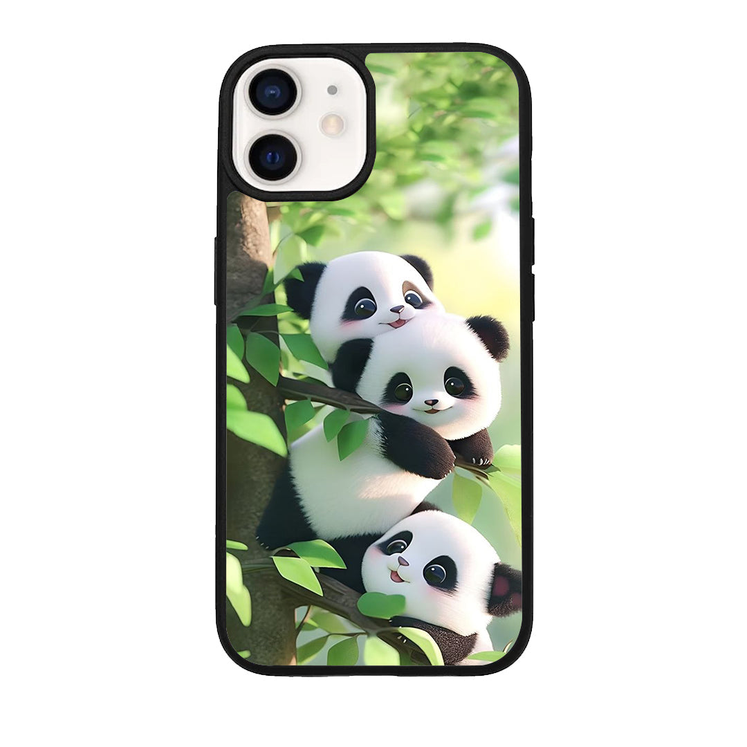 Panda Glossy Metal Case Cover For iPhone