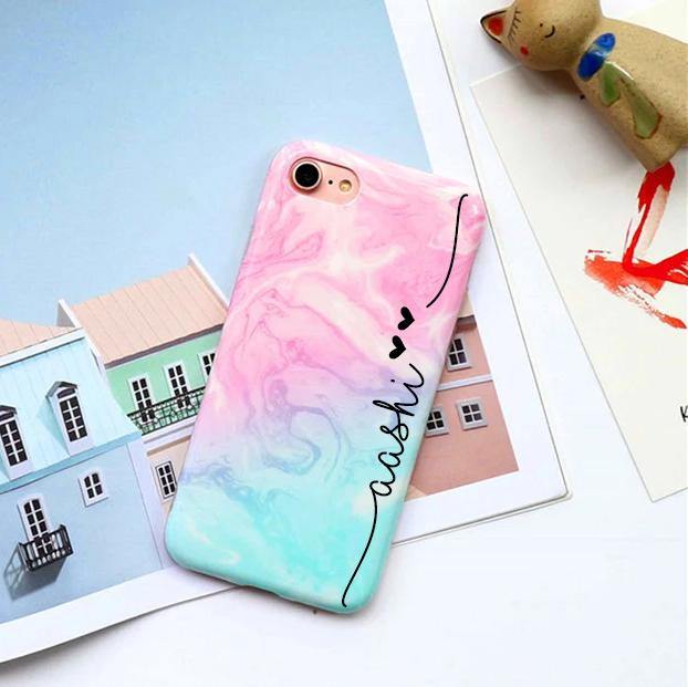 Pink Blue Holographic Marble Slim Custom Phone Case Cover ShopOnCliQ