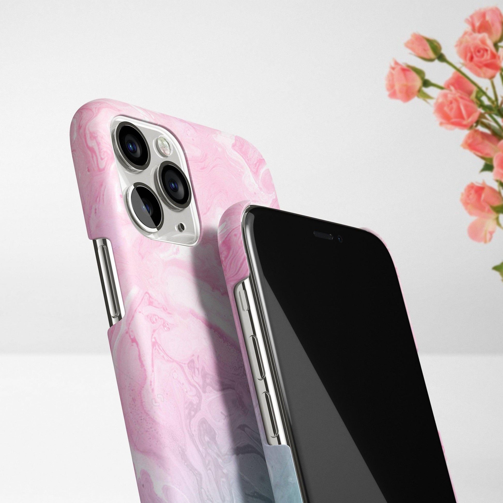 Pink Blue Holographic Marble Slim Custom Phone Case Cover ShopOnCliQ