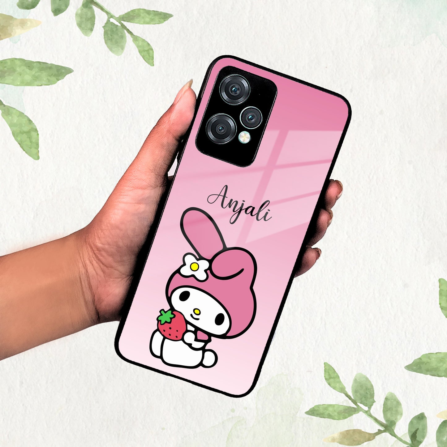 Pink Bunny Glass Case Cover For OnePlus ShopOnCliQ