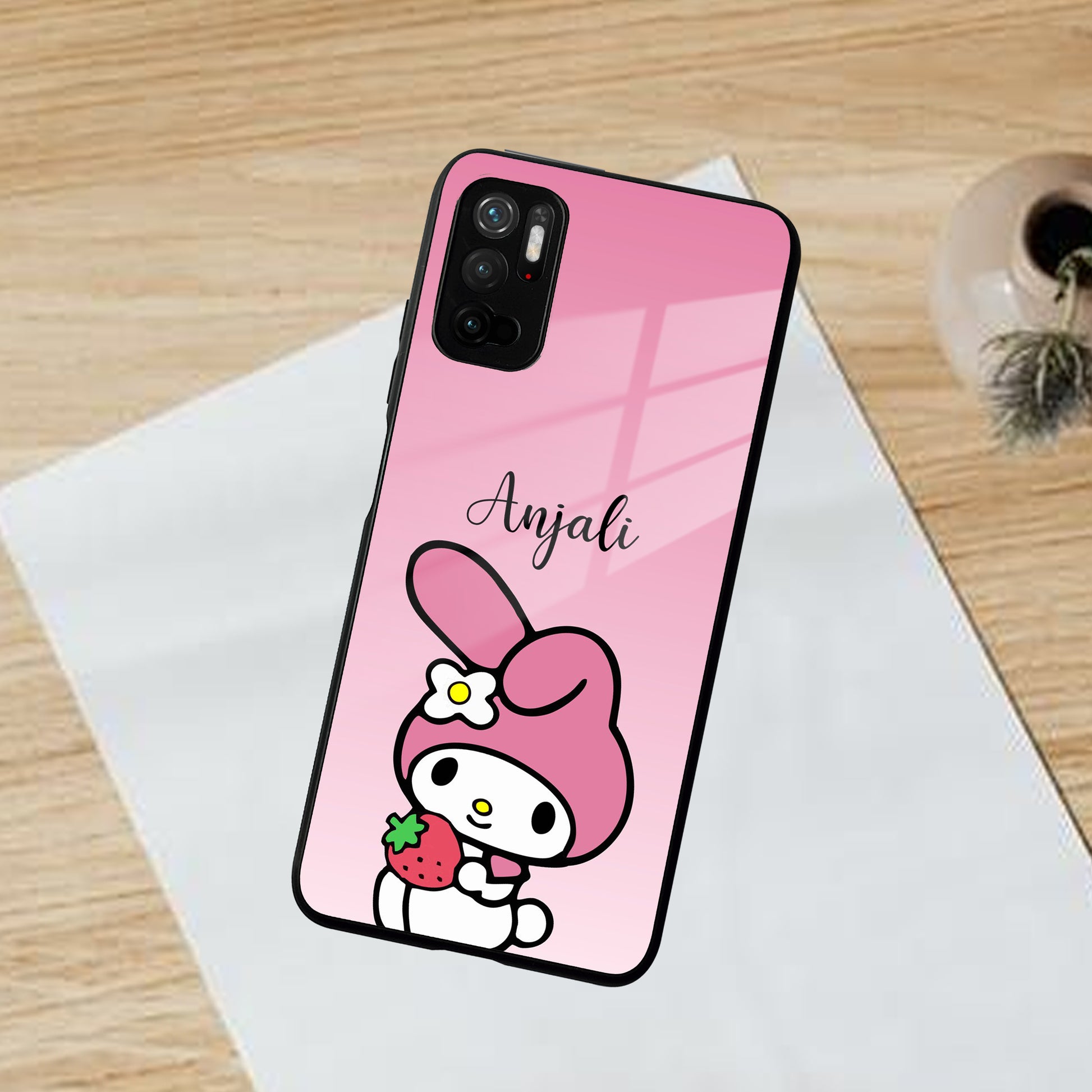 Pink Bunny Glass Case Cover For Poco ShopOnCliQ