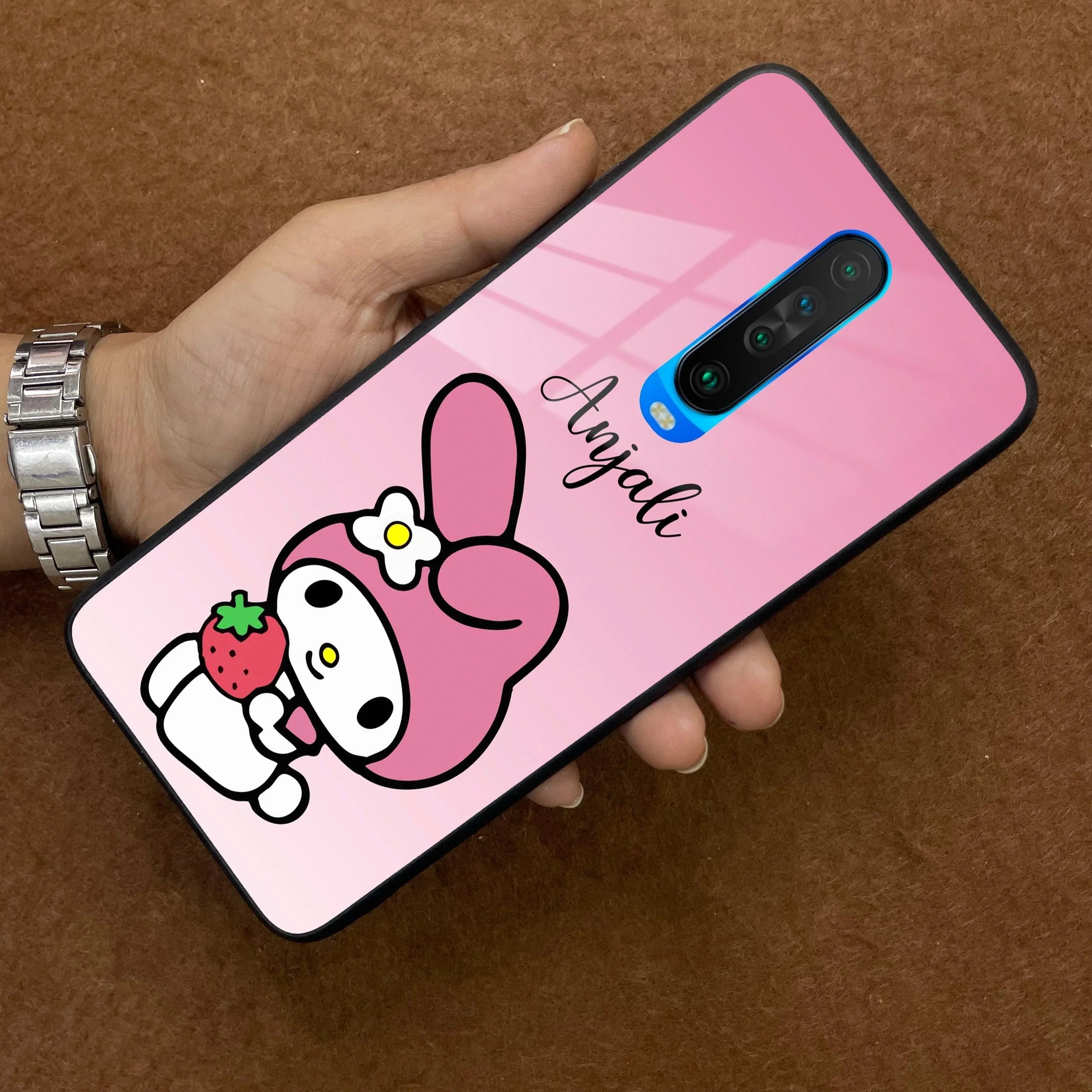 Pink Bunny Glass Case Cover For Poco - ShopOnCliQ