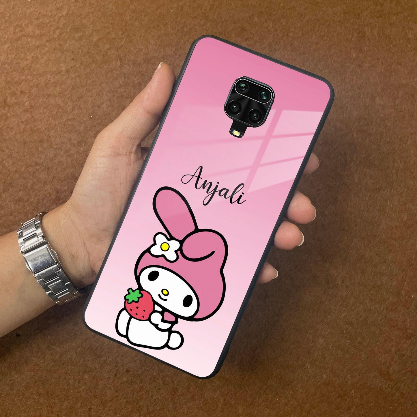 Pink Bunny Glass Case Cover For Poco ShopOnCliQ