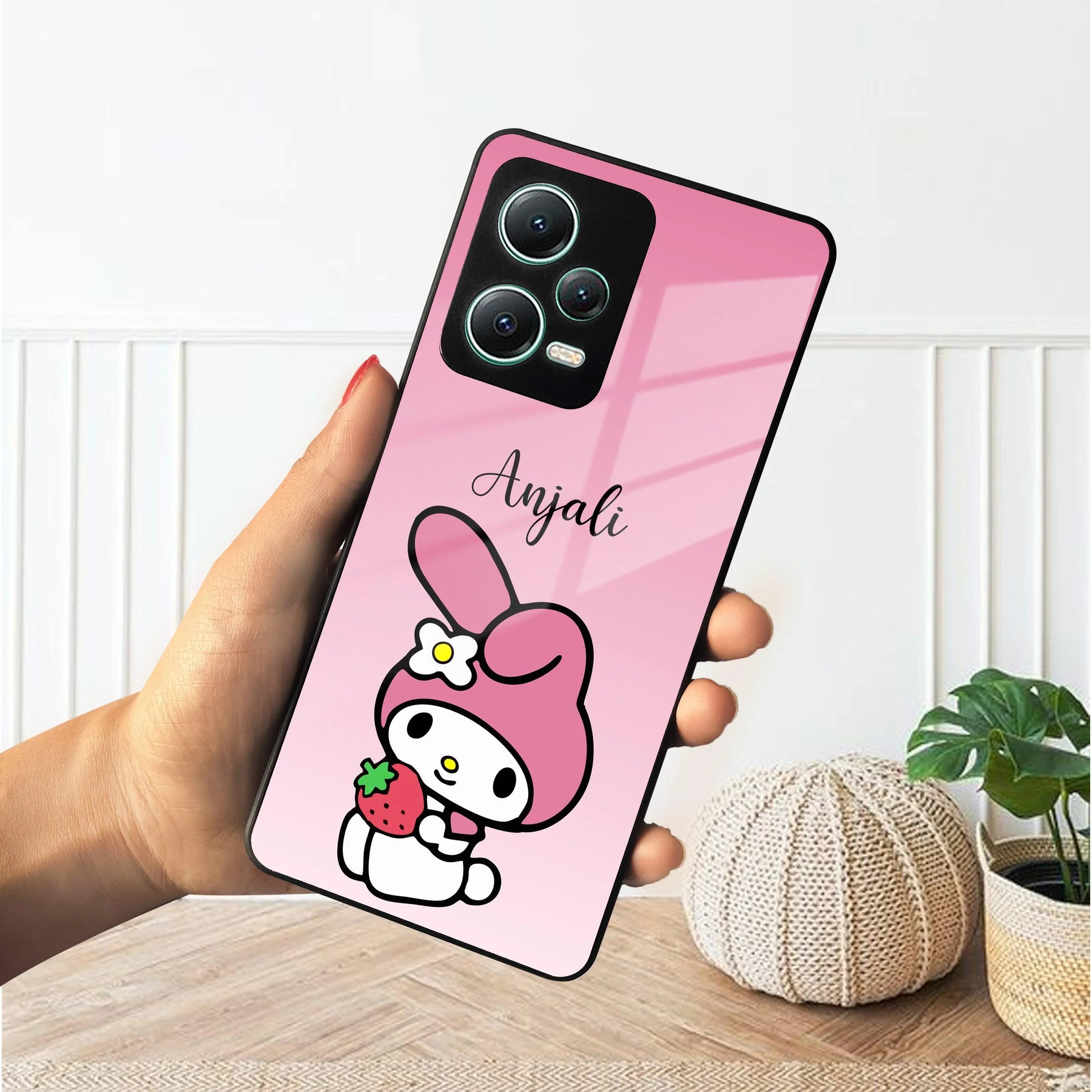 Pink Bunny Glass Case Cover For Poco - ShopOnCliQ