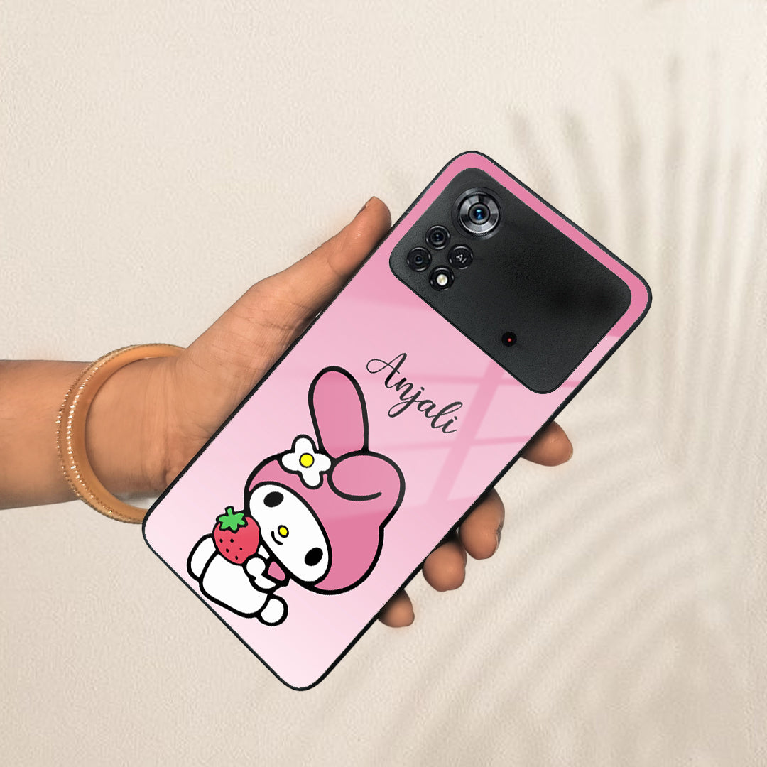 Pink Bunny Glass Case Cover For Poco ShopOnCliQ