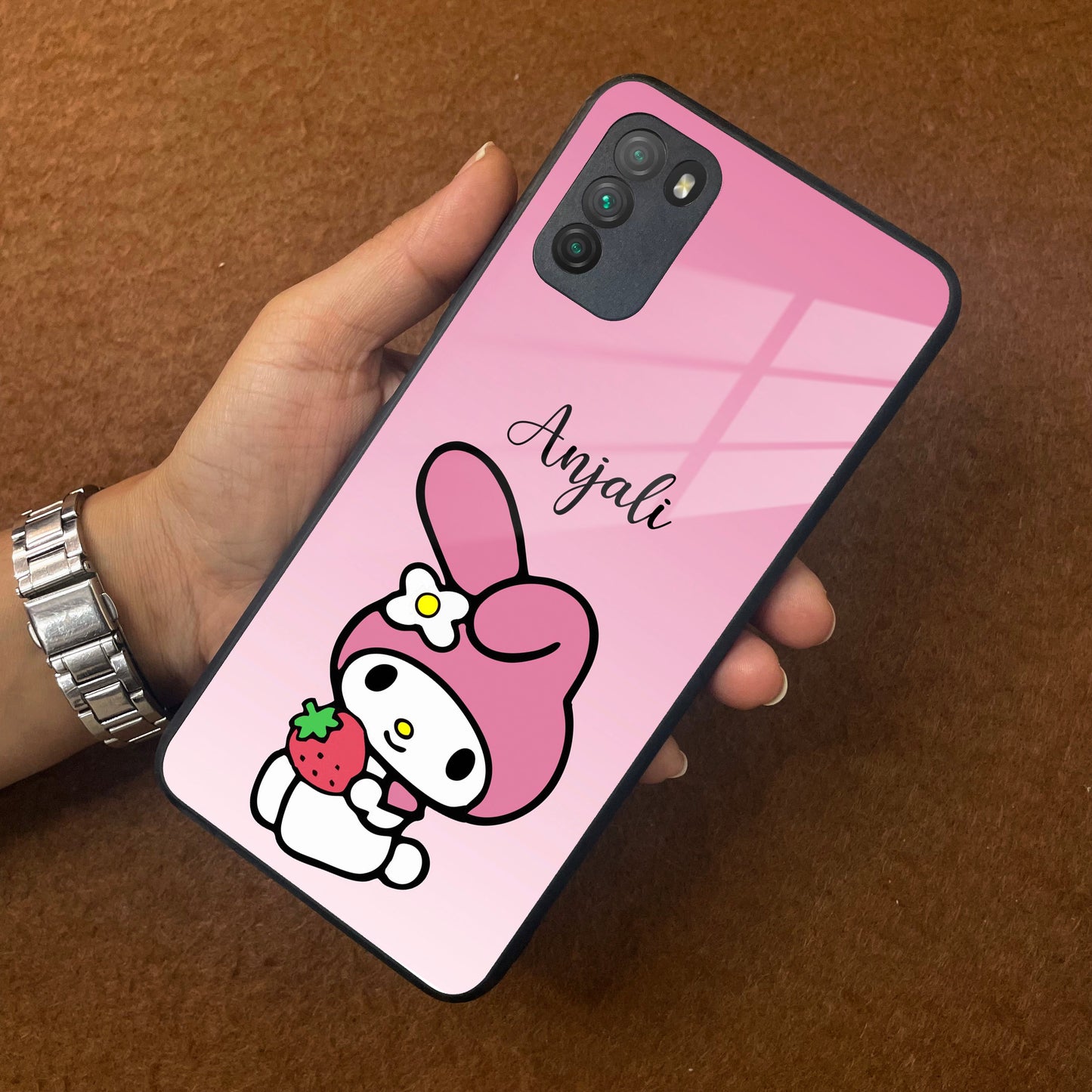 Pink Bunny Glass Case Cover For Poco ShopOnCliQ