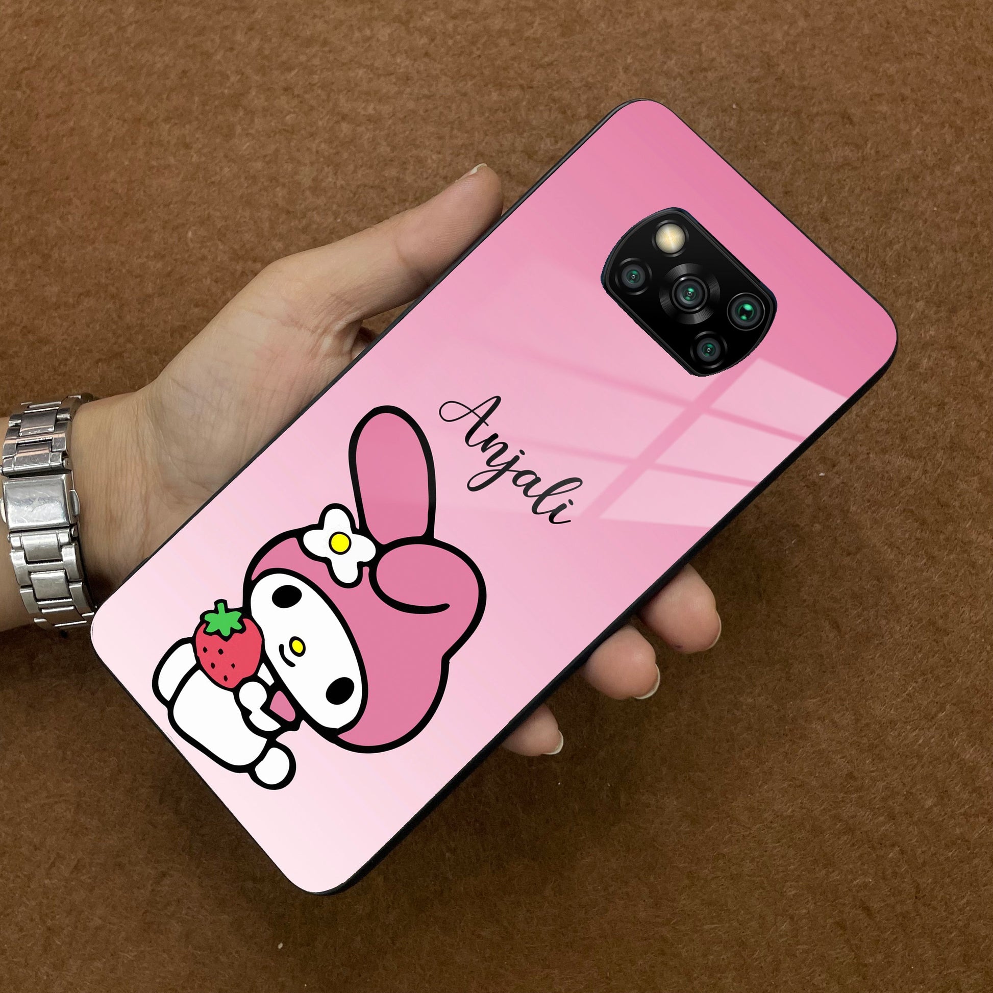 Pink Bunny Glass Case Cover For Poco ShopOnCliQ