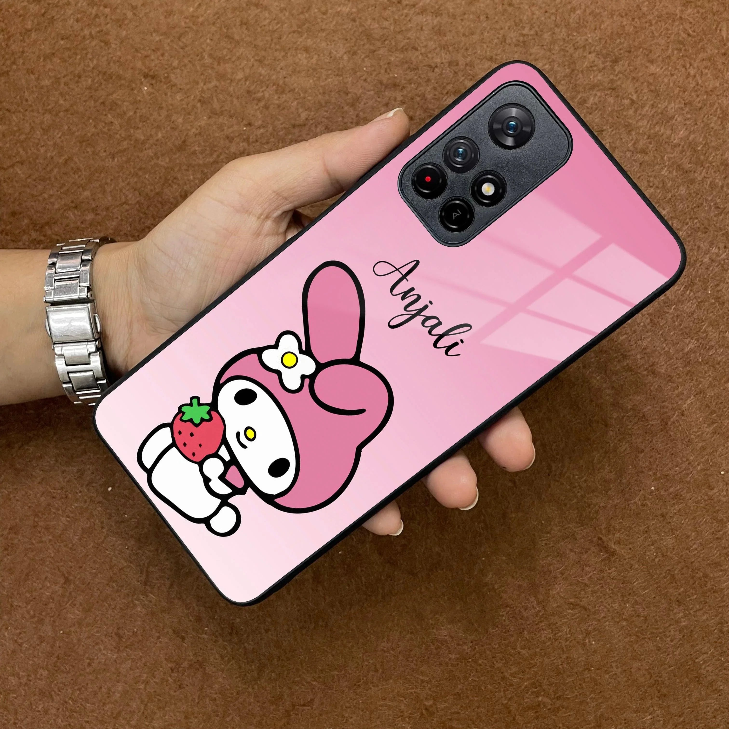 Pink Bunny Glass Case Cover For Poco - ShopOnCliQ