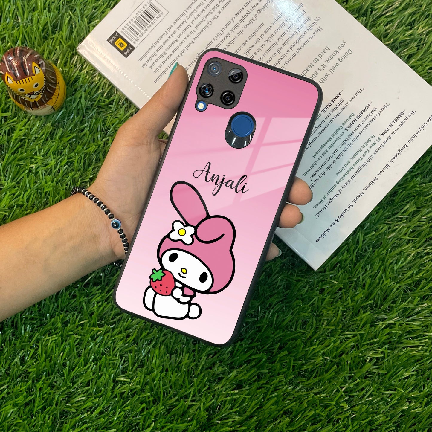 Pink Bunny Glass Case Cover For Realme/Narzo ShopOnCliQ