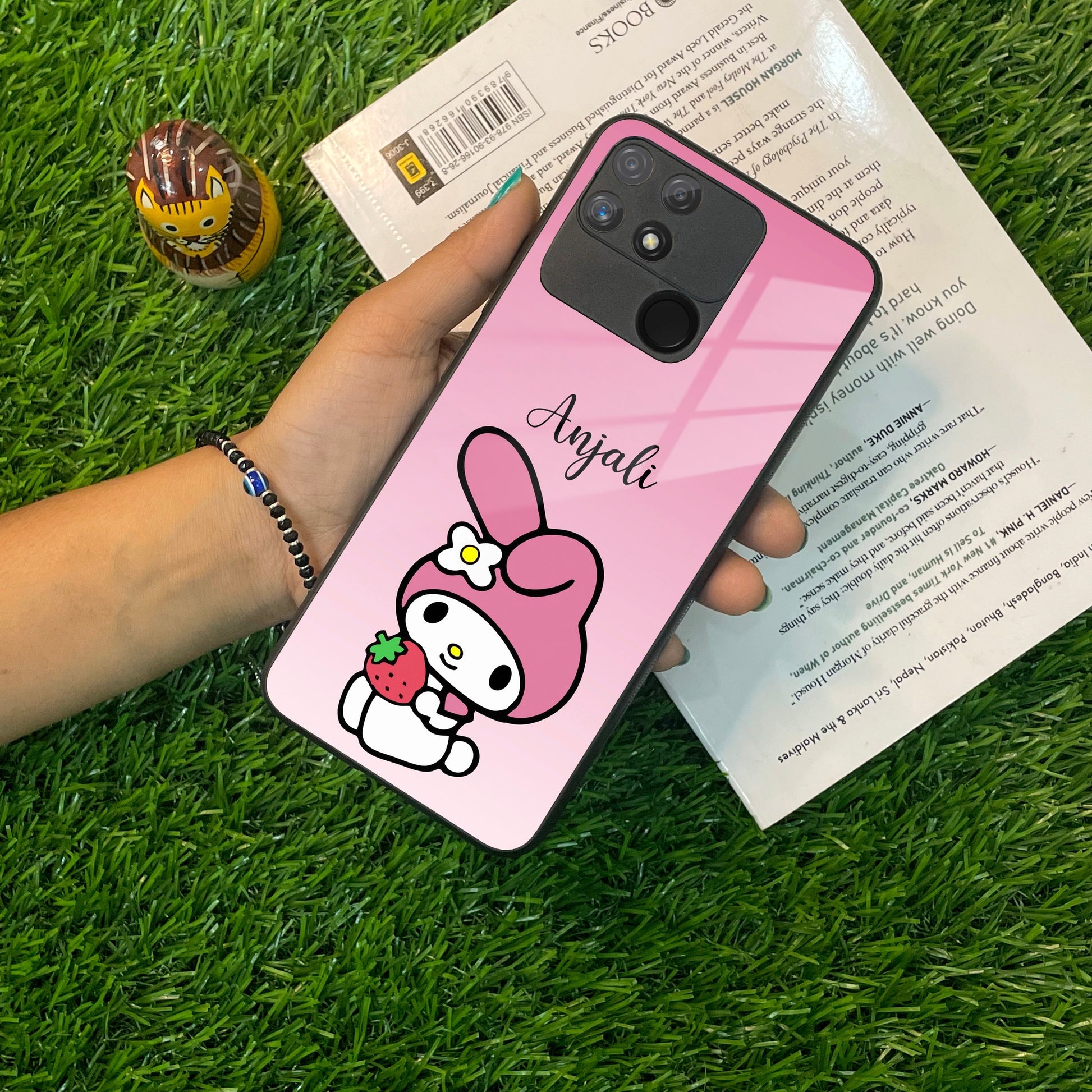 Pink Bunny Glass Case Cover For Realme/Narzo ShopOnCliQ