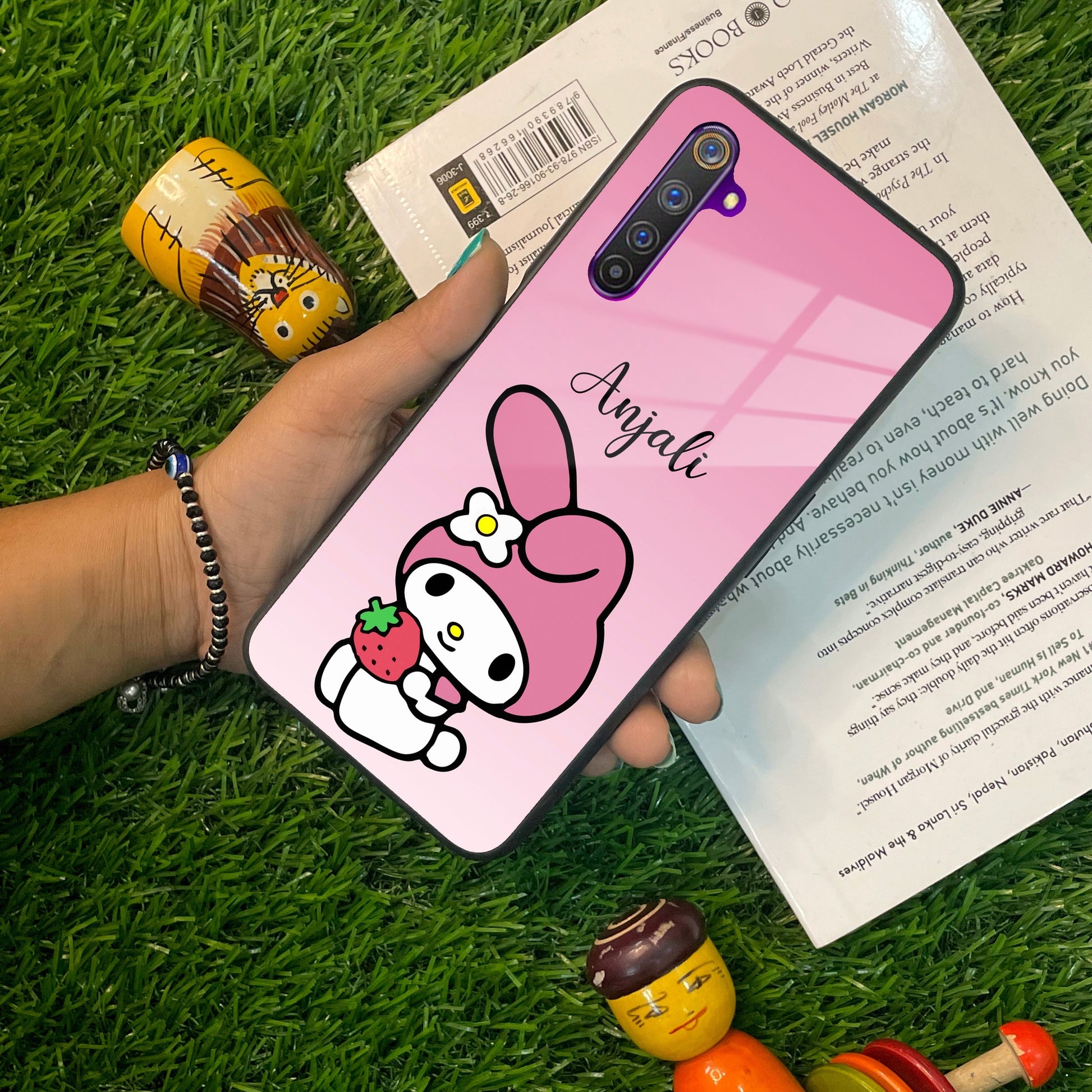 Pink Bunny Glass Case Cover For Realme/Narzo ShopOnCliQ