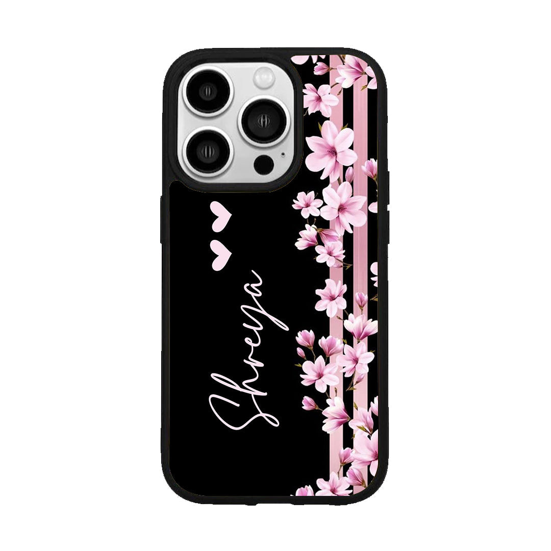 Pink Floral Glossy Metal Case Cover For iPhone ShopOnCliQ