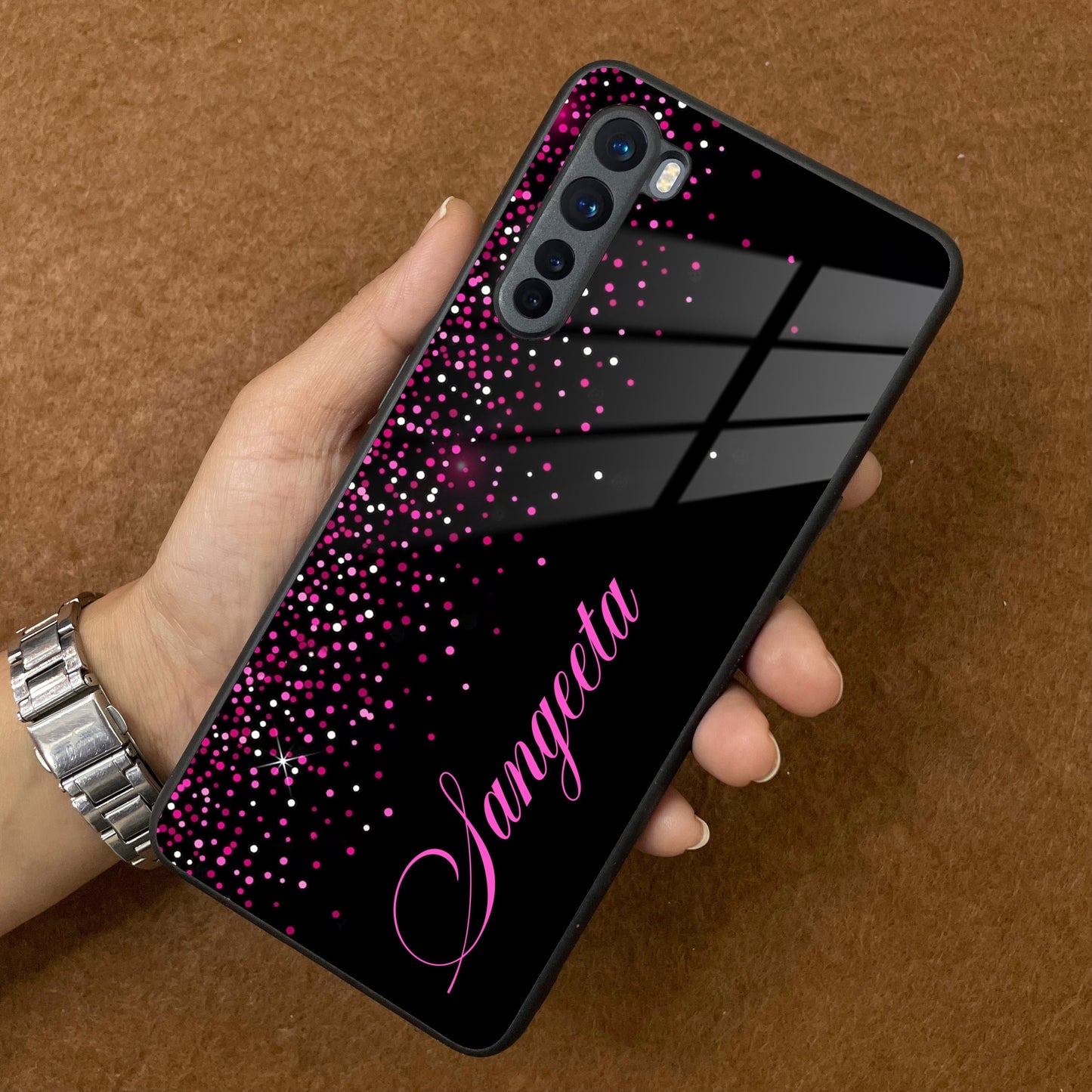Pink Glitter Customize Glass Case Cover For Oneplus ShopOnCliQ