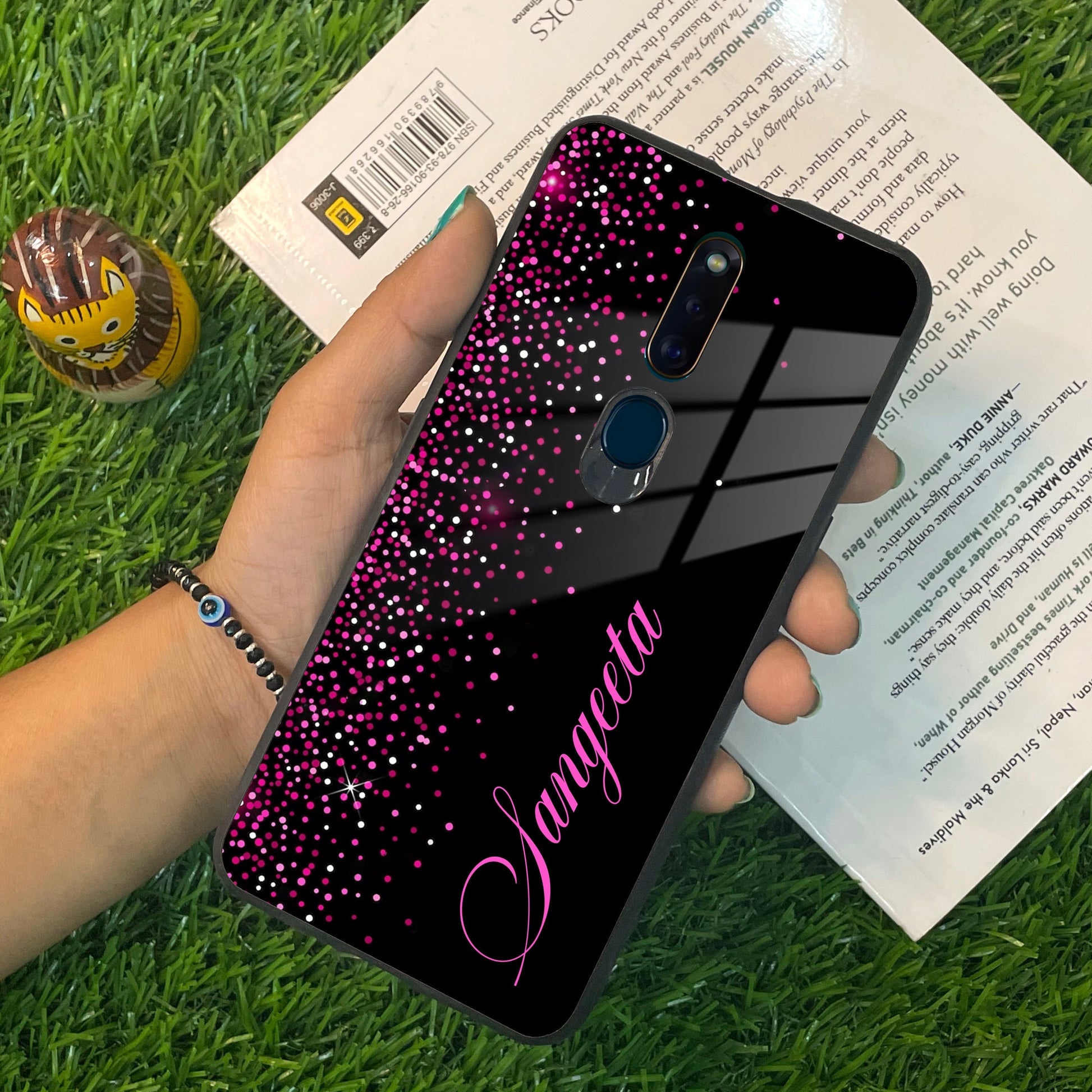 Pink Glitter Customize Glass Case Cover For Oppo ShopOnCliQ