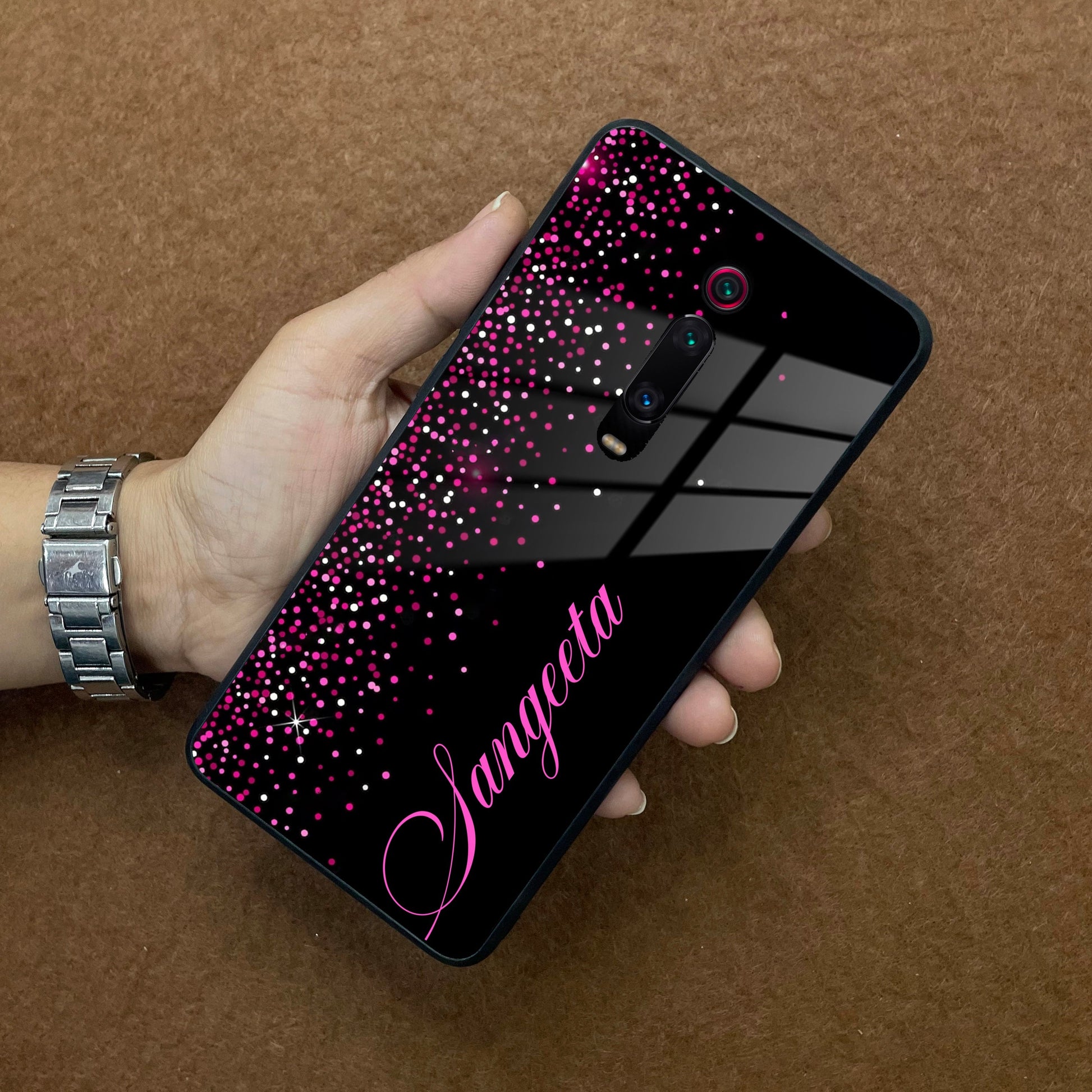 Pink Glitter Customize Glass Case Cover For Redmi/Xiaomi ShopOnCliQ