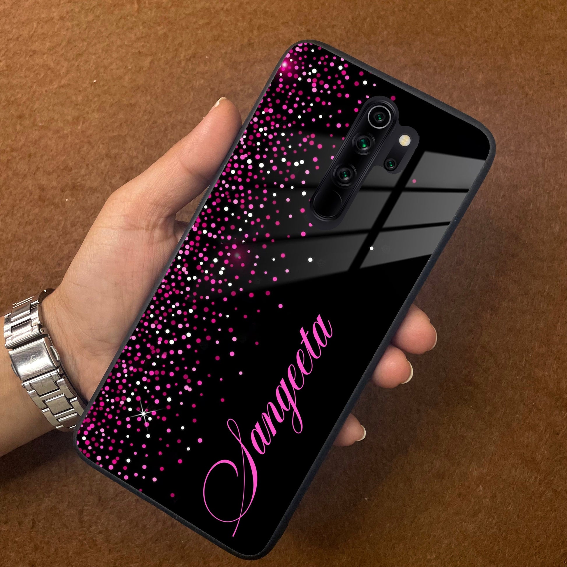 Pink Glitter Customize Glass Case Cover For Redmi/Xiaomi ShopOnCliQ