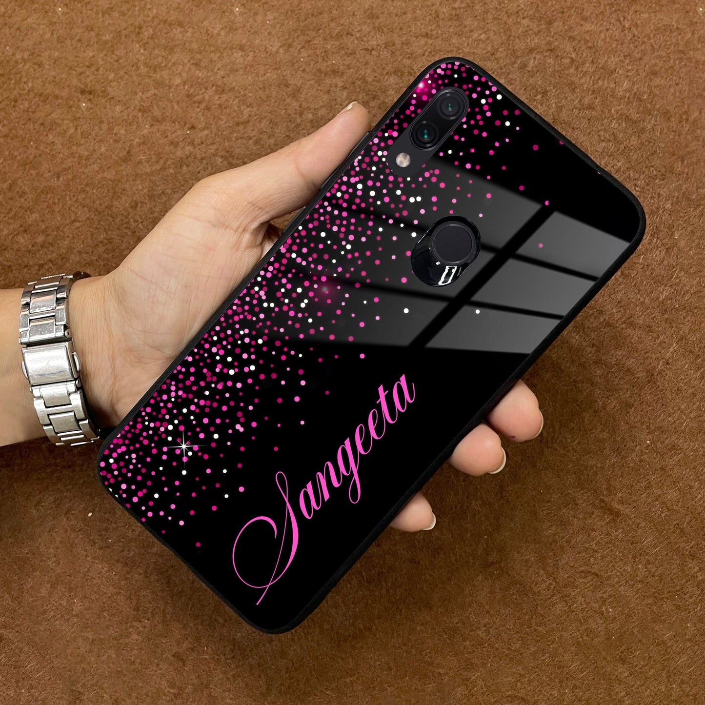 Pink Glitter Customize Glass Case Cover For Redmi/Xiaomi ShopOnCliQ