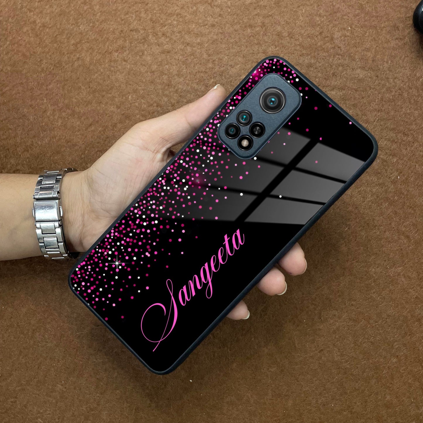 Pink Glitter Customize Glass Case Cover For Redmi/Xiaomi ShopOnCliQ