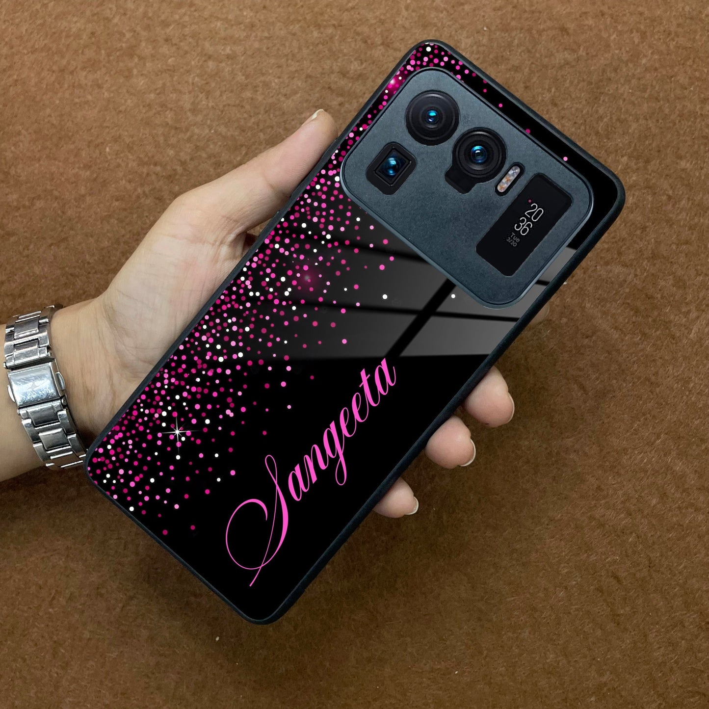 Pink Glitter Customize Glass Case Cover For Redmi/Xiaomi ShopOnCliQ