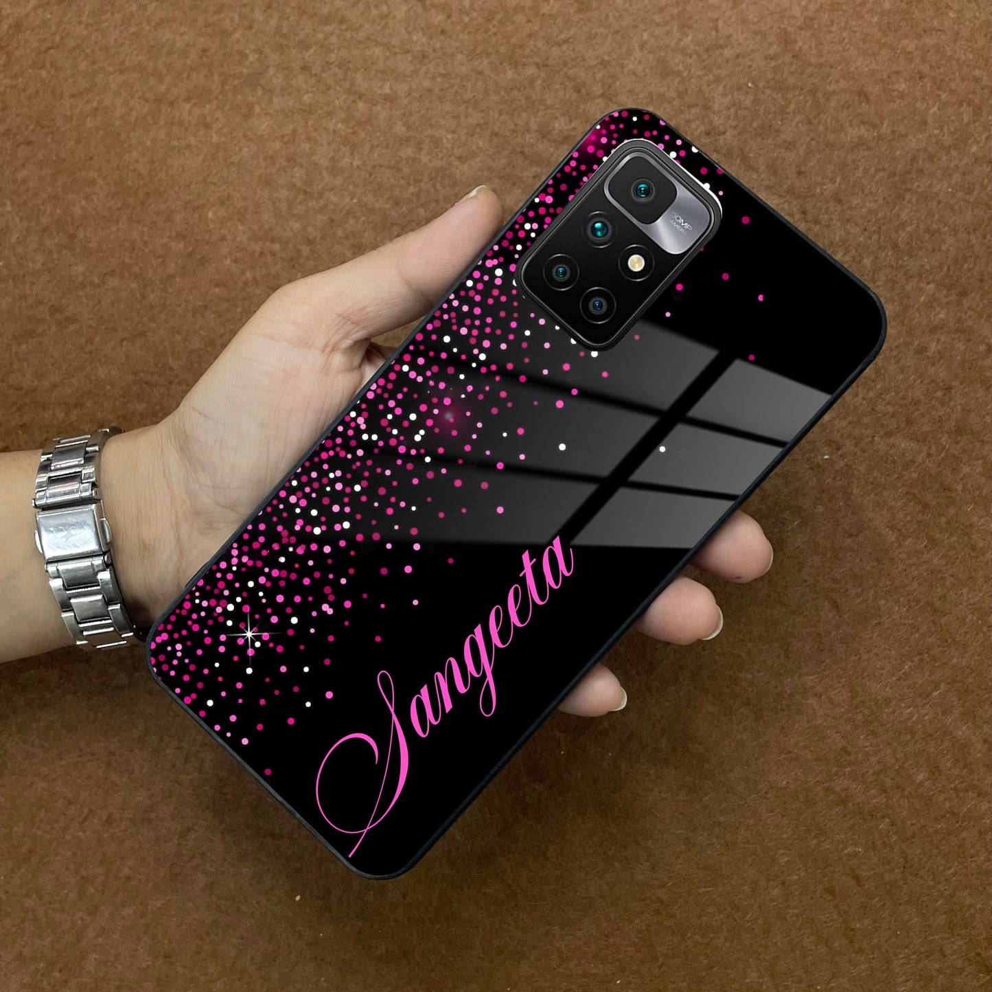 Pink Glitter Customize Glass Case Cover For Redmi/Xiaomi ShopOnCliQ