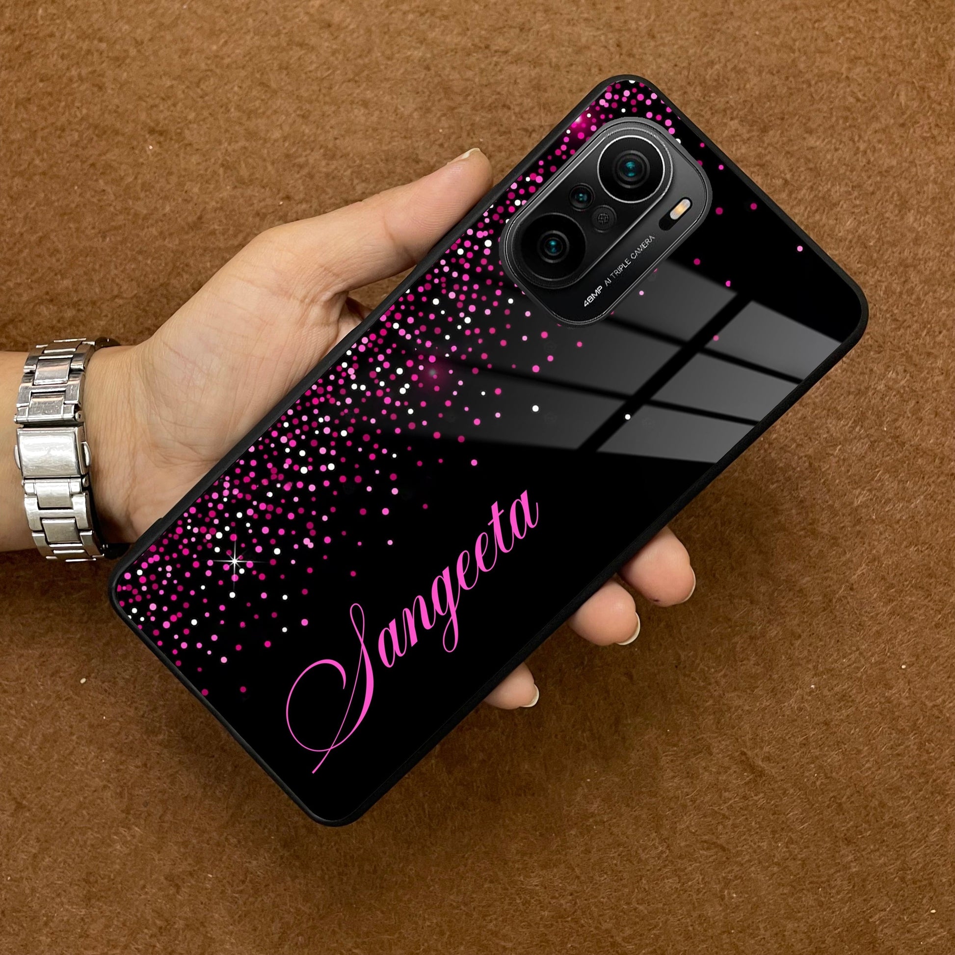 Pink Glitter Customize Glass Case Cover For Redmi/Xiaomi ShopOnCliQ