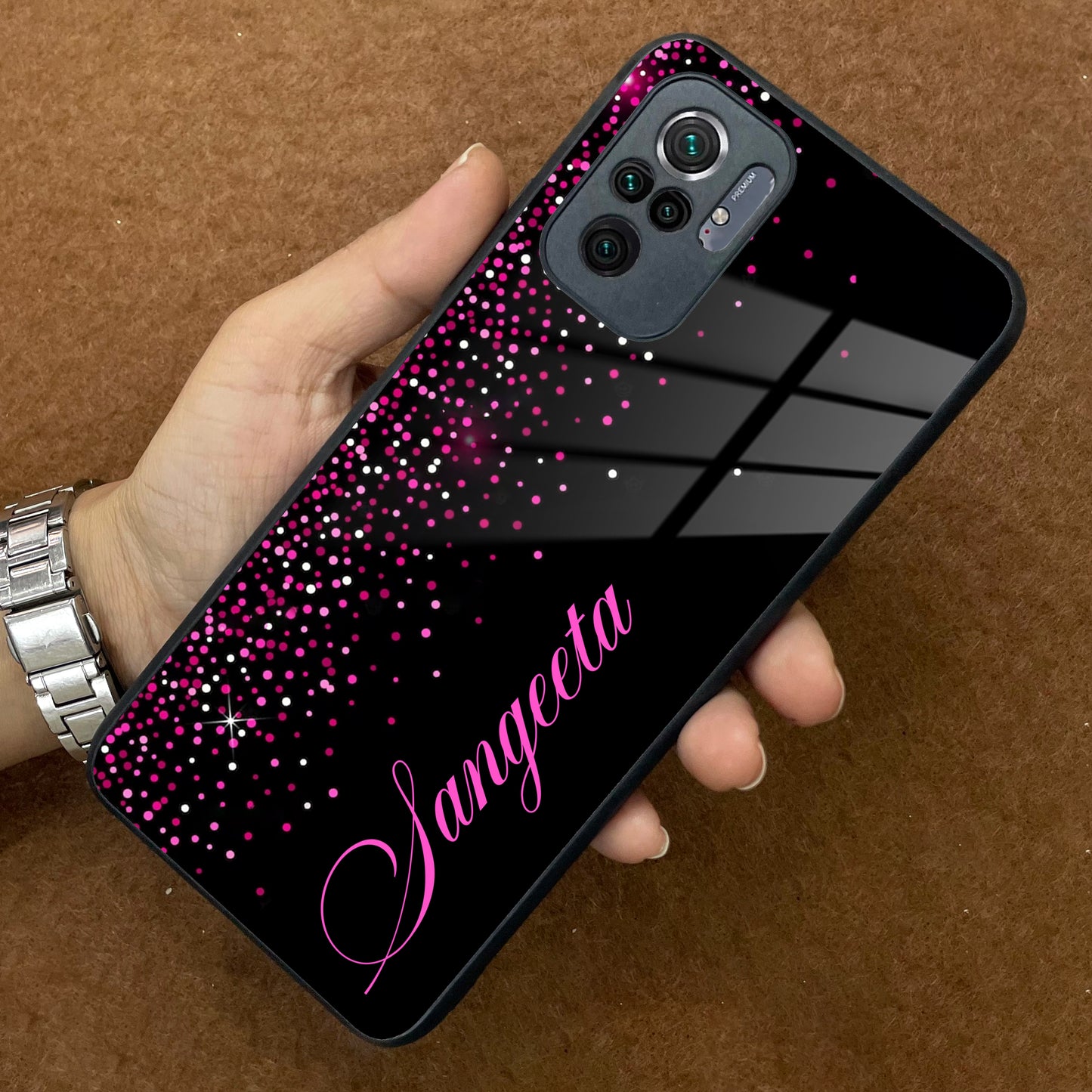 Pink Glitter Customize Glass Case Cover For Redmi/Xiaomi ShopOnCliQ