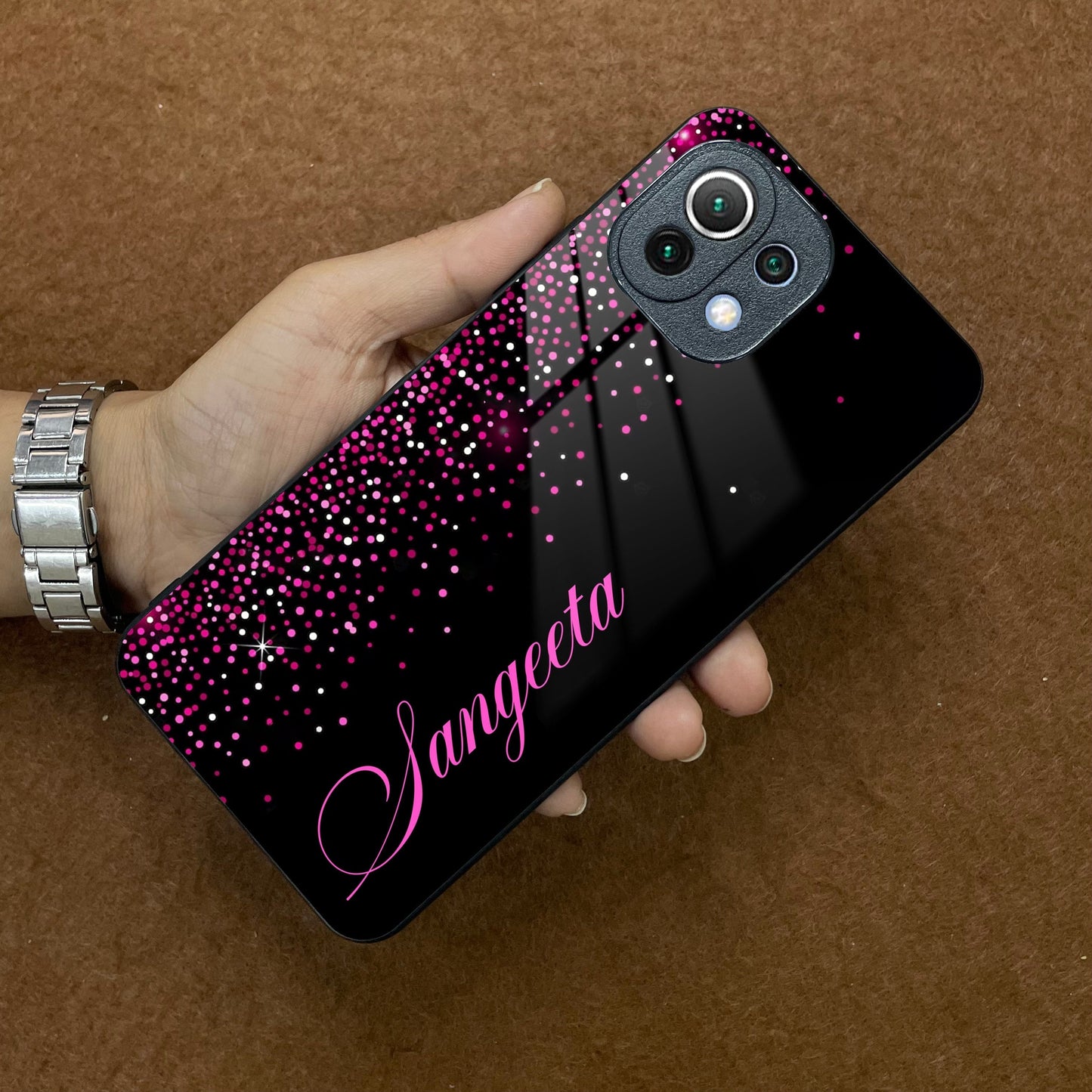 Pink Glitter Customize Glass Case Cover For Redmi/Xiaomi ShopOnCliQ