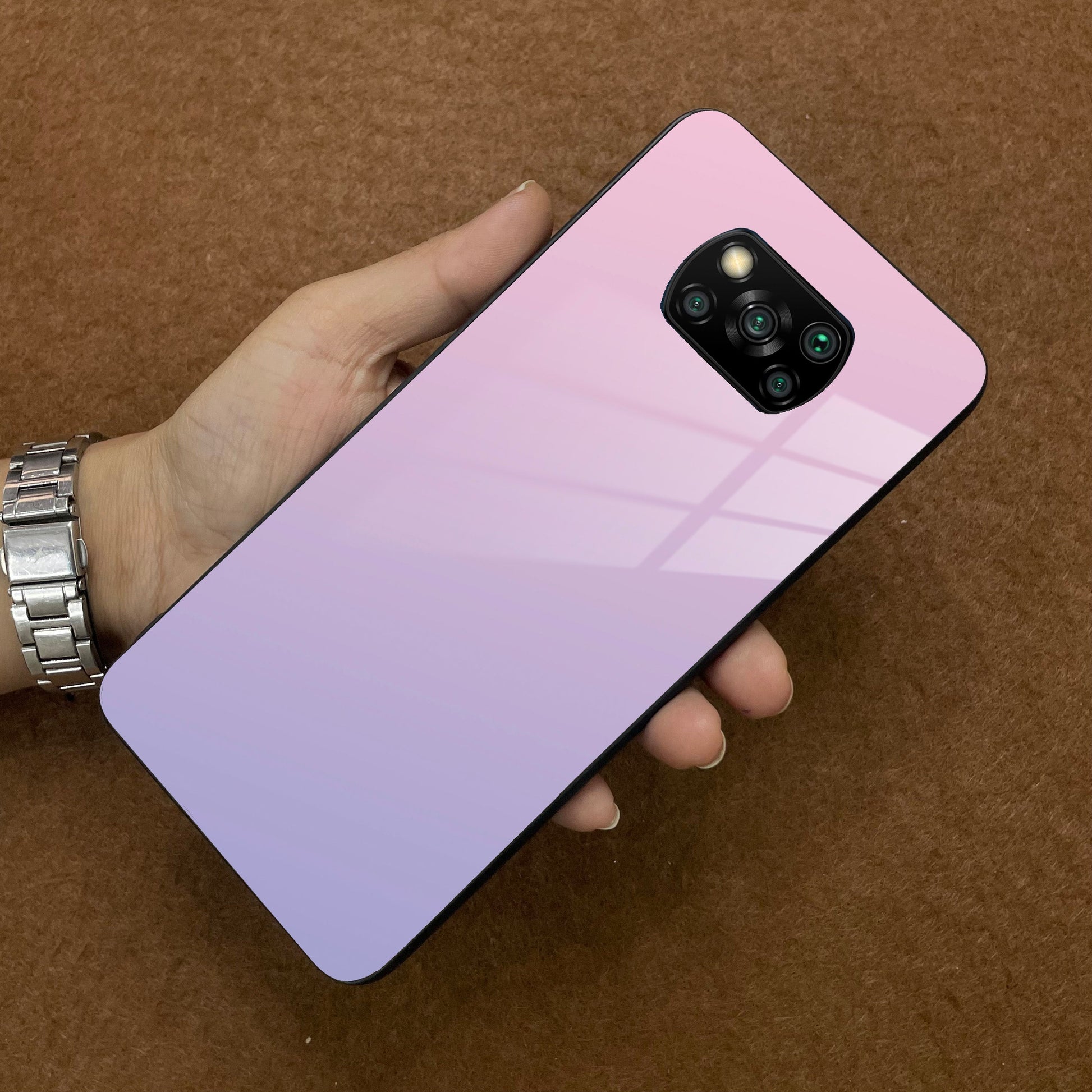 Pink Gradient Glass Case Cover For Poco ShopOnCliQ