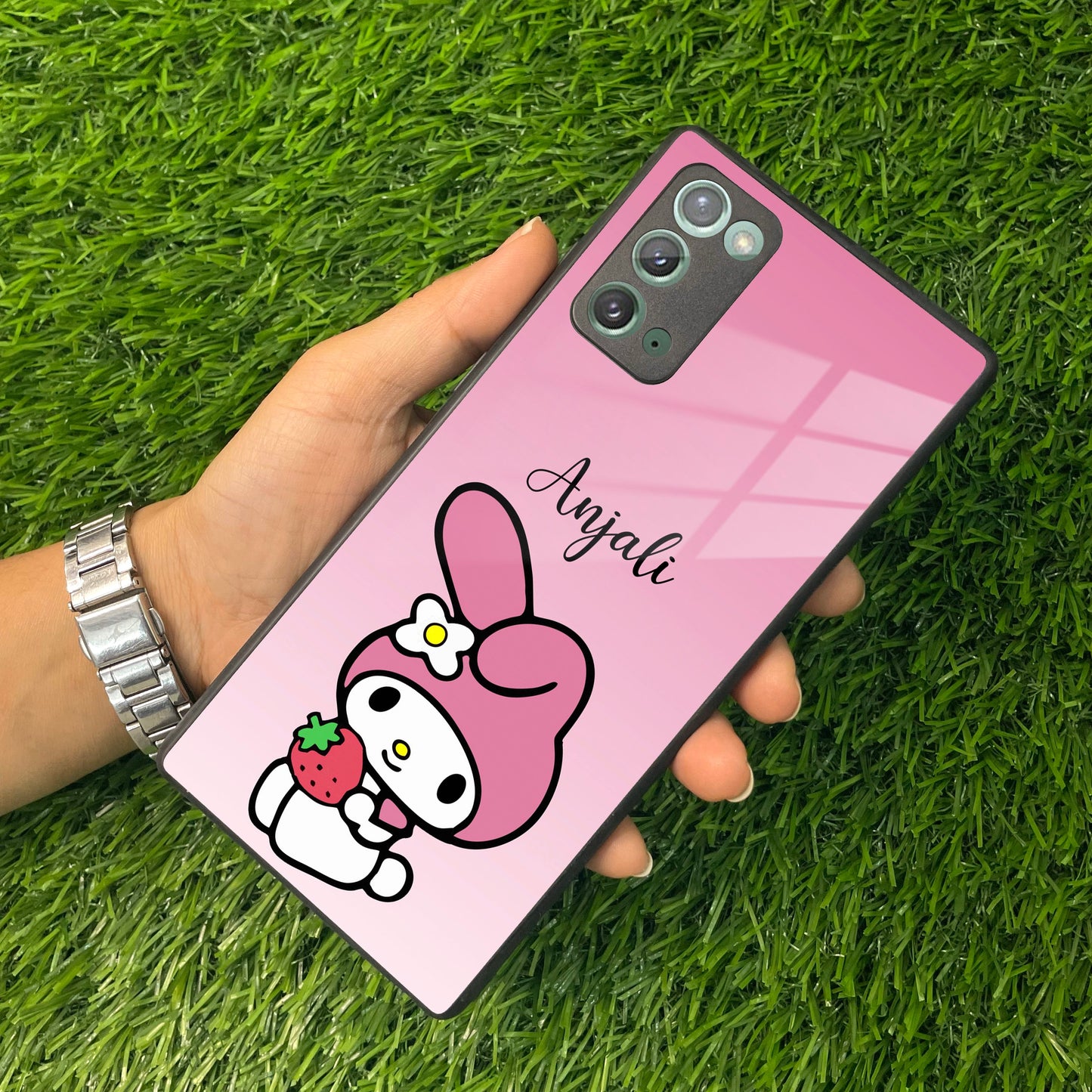 Pink Bunny Glass Case Cover For Samsung