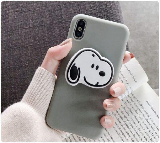 Buy Plain Stuff Multicolour Case With Snoopy Phone Holder 