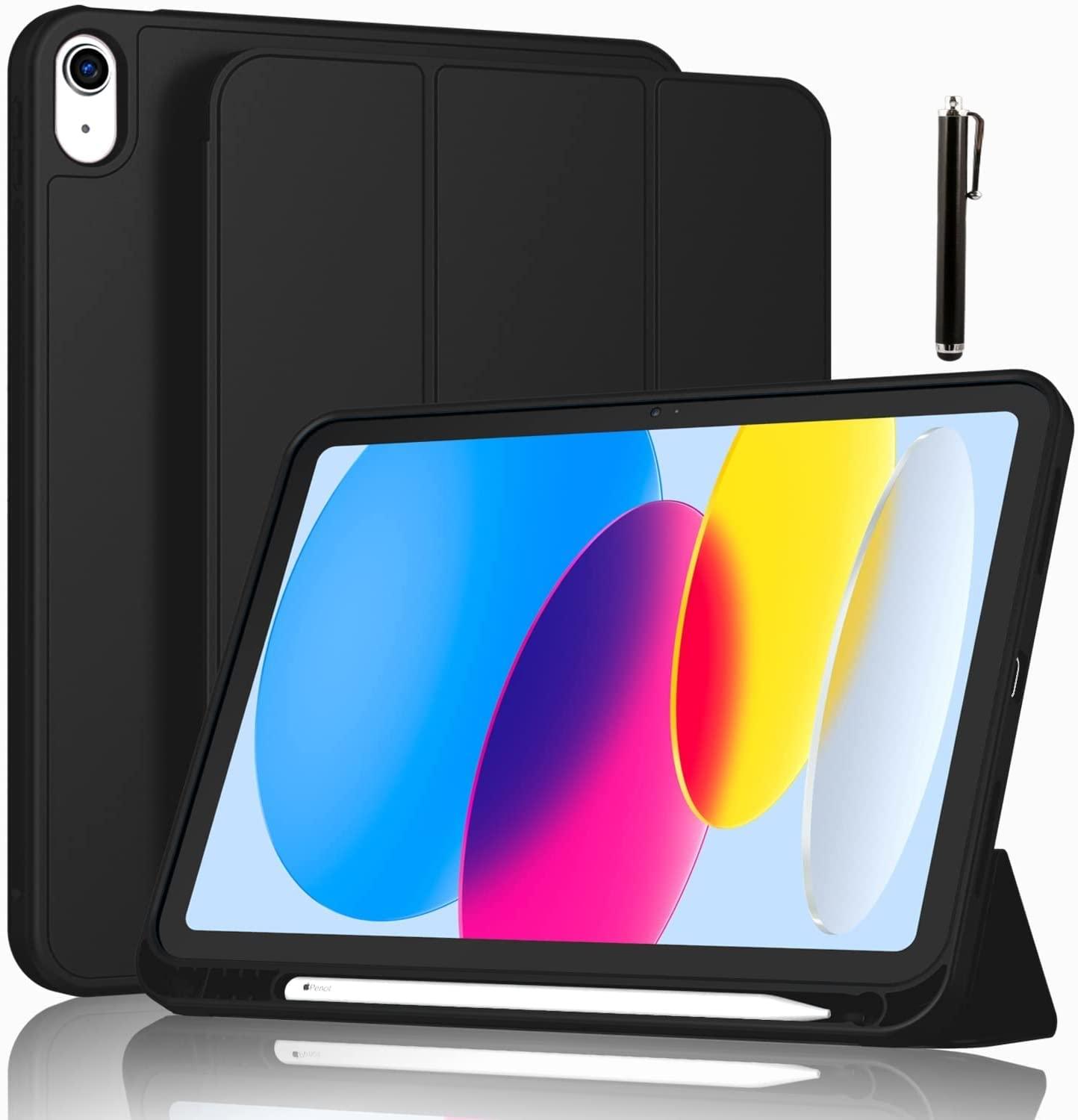 Premium Silicon Case for iPad [Left Side Pencil Holder] - Black - ShopOnCliQ